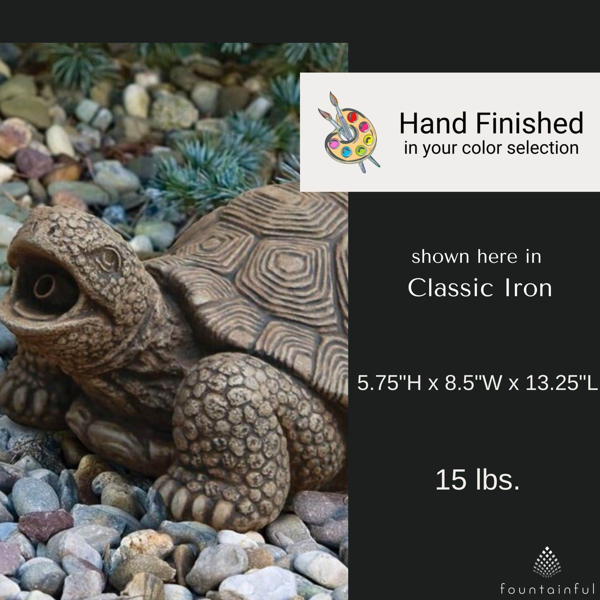 Turtle Plumbed Concrete Statue - Massarellis #2335