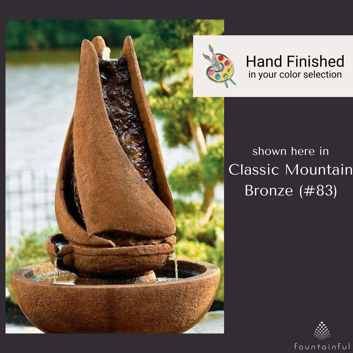 Sail Away Short Concrete Fountain - Massarellis #3611