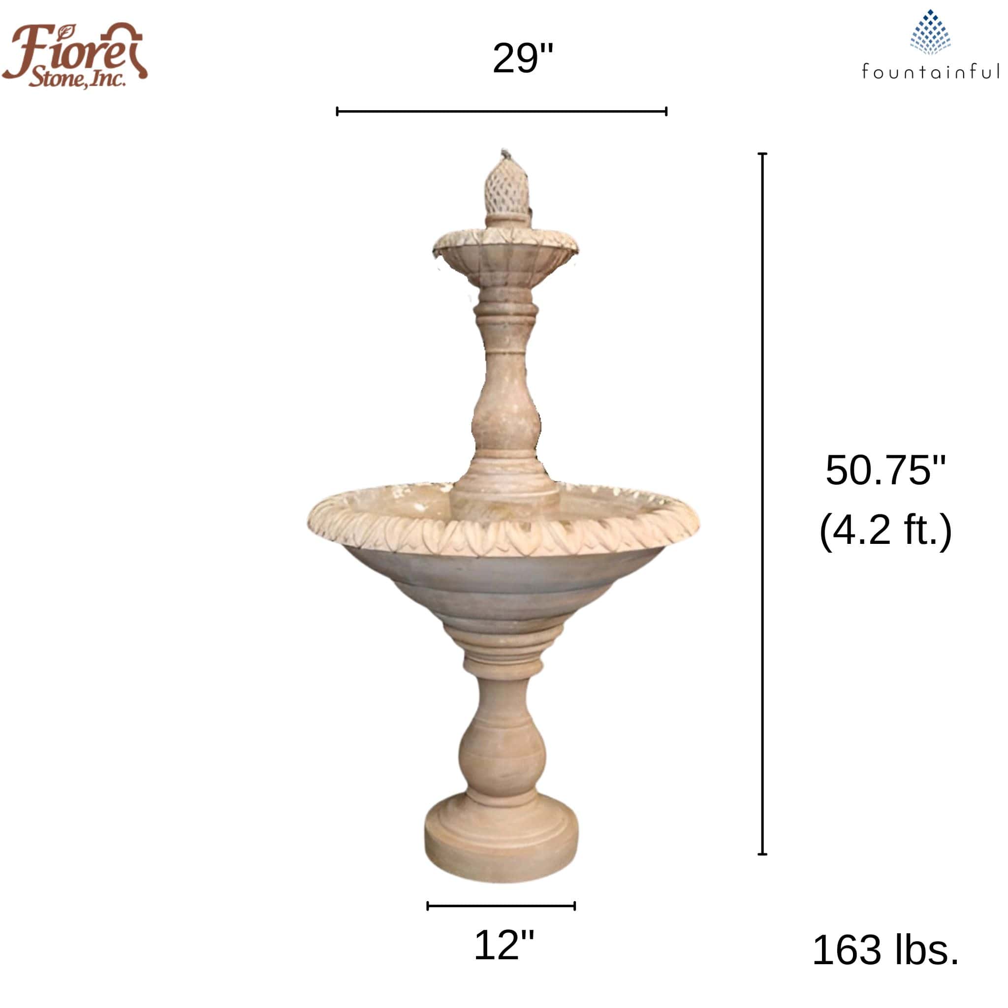 Four Seasons 2-Tier Concrete Fountain - Fiore #2088FS