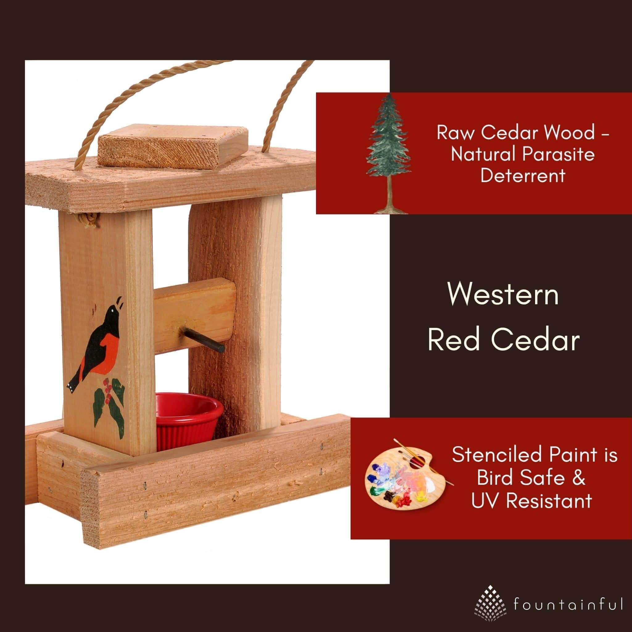Oriole Hanging Bird Feeder - Cedar Wood | Winter Woodworks