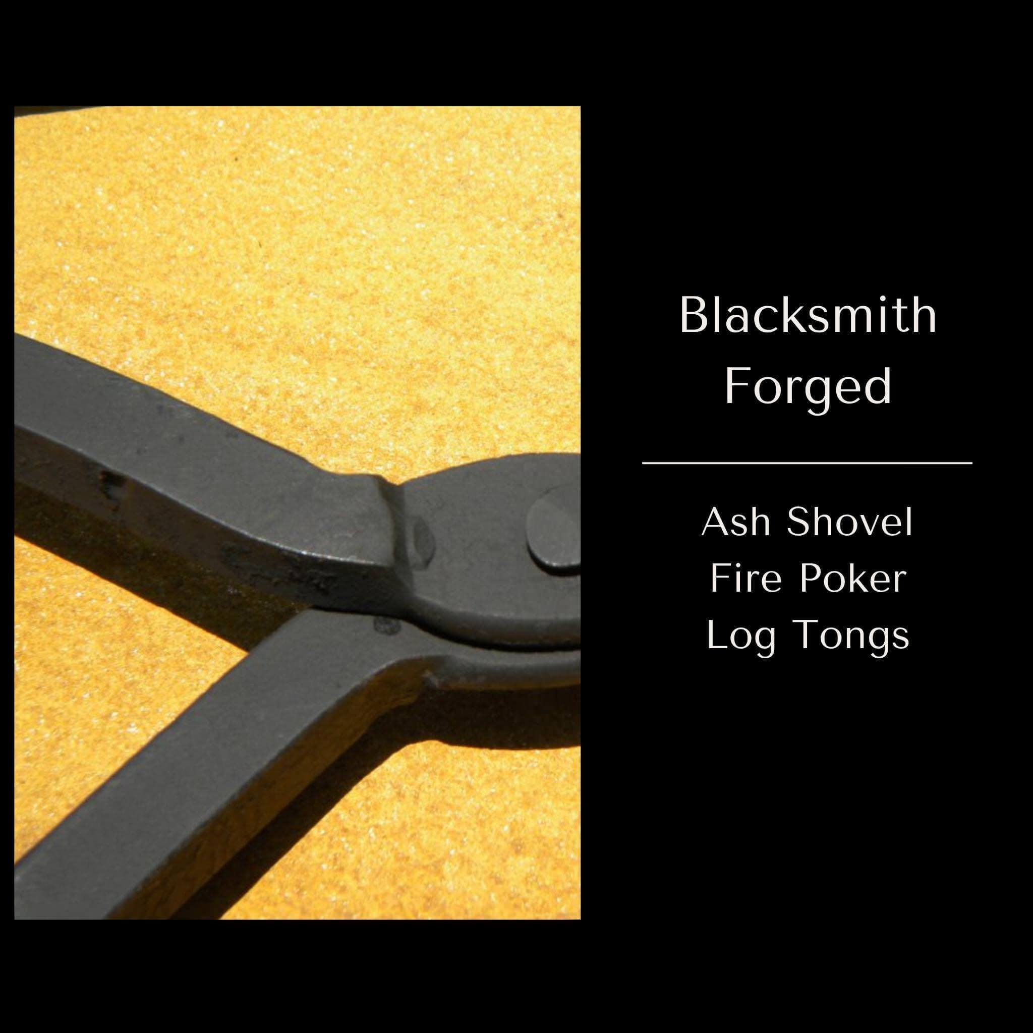Amish Fire Tools Set - Blacksmith Forged - Fire Pit Art