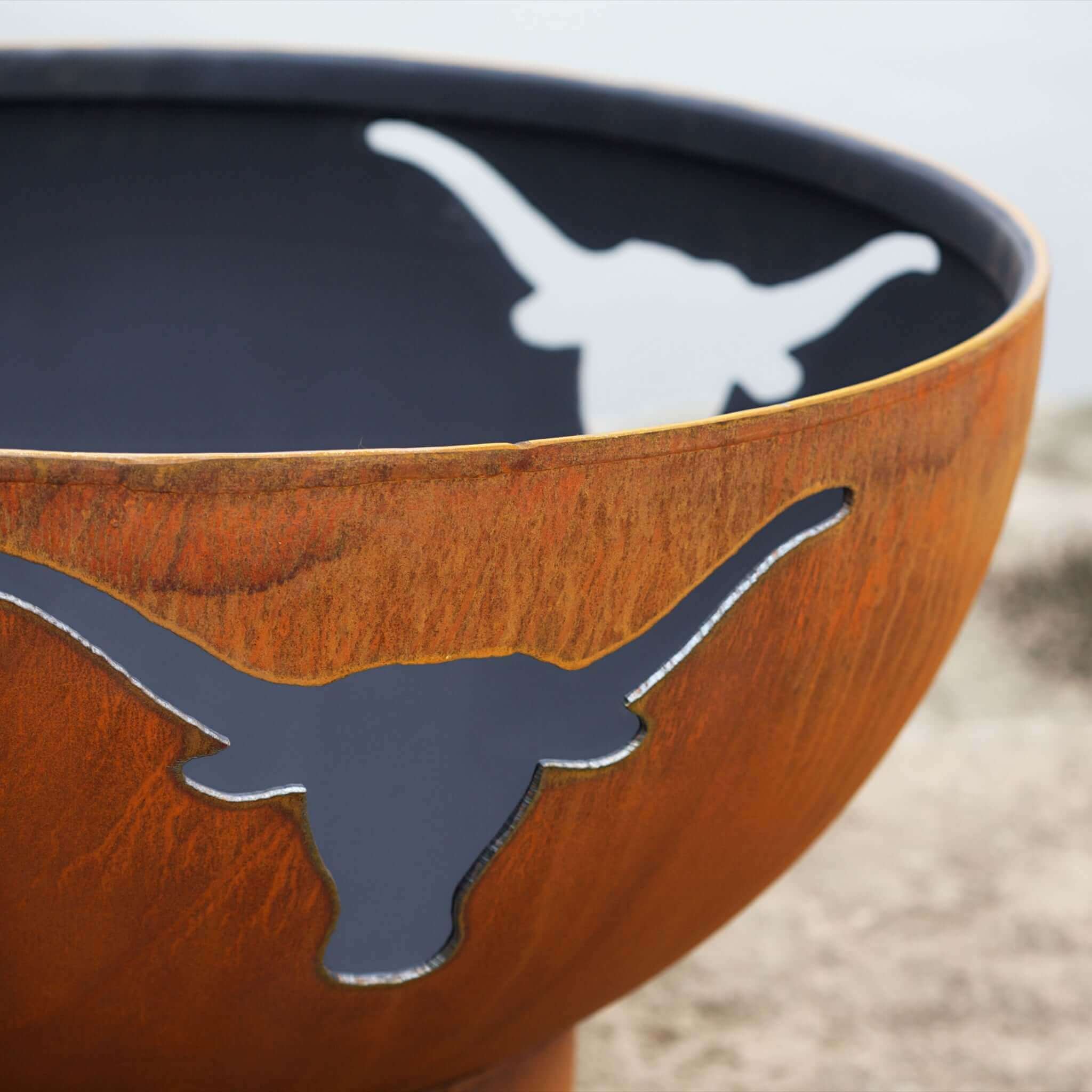 Longhorn Gas Fire Pit in Steel - Fire Pit Art