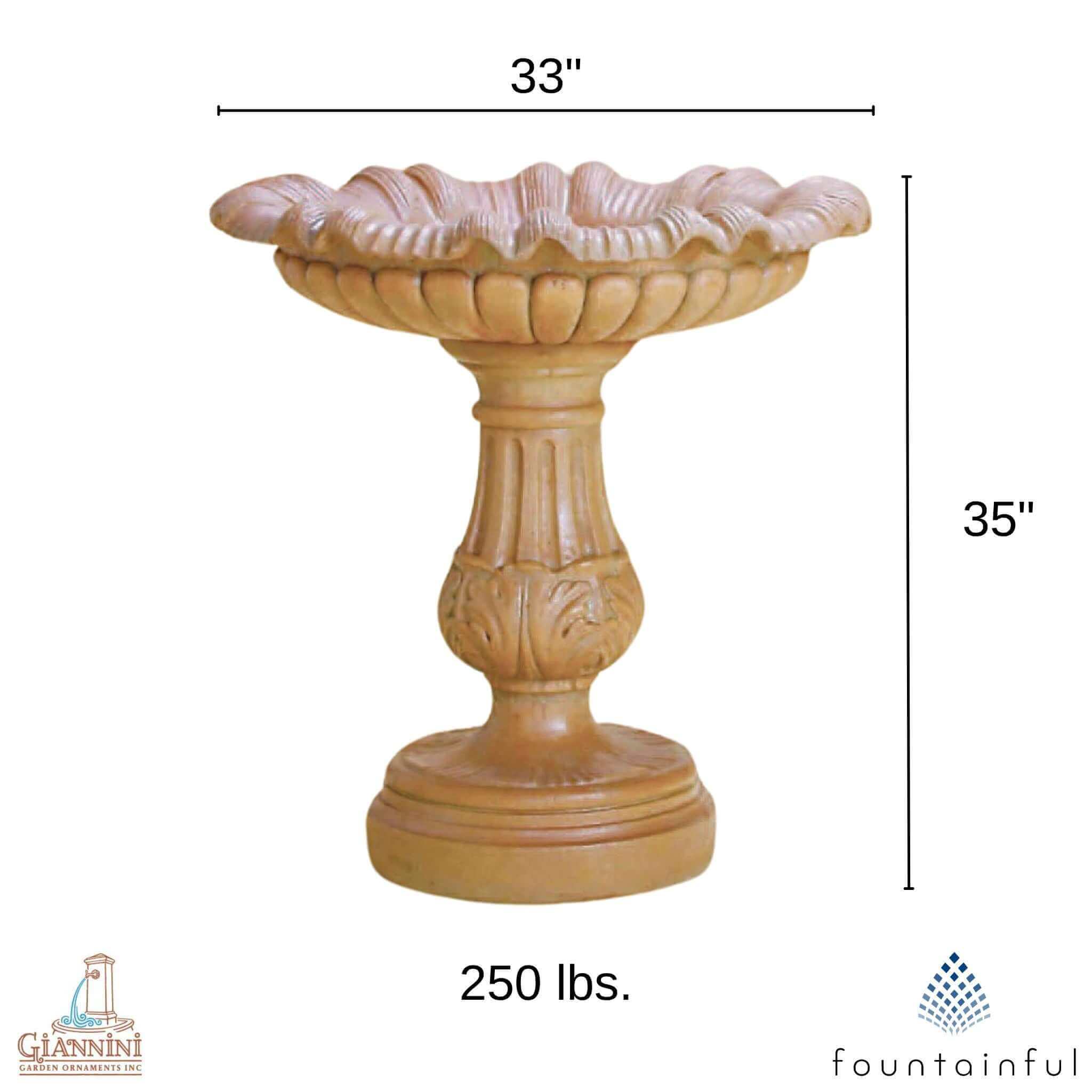 The Corsica Concrete Bird Bath - Giannini #2151