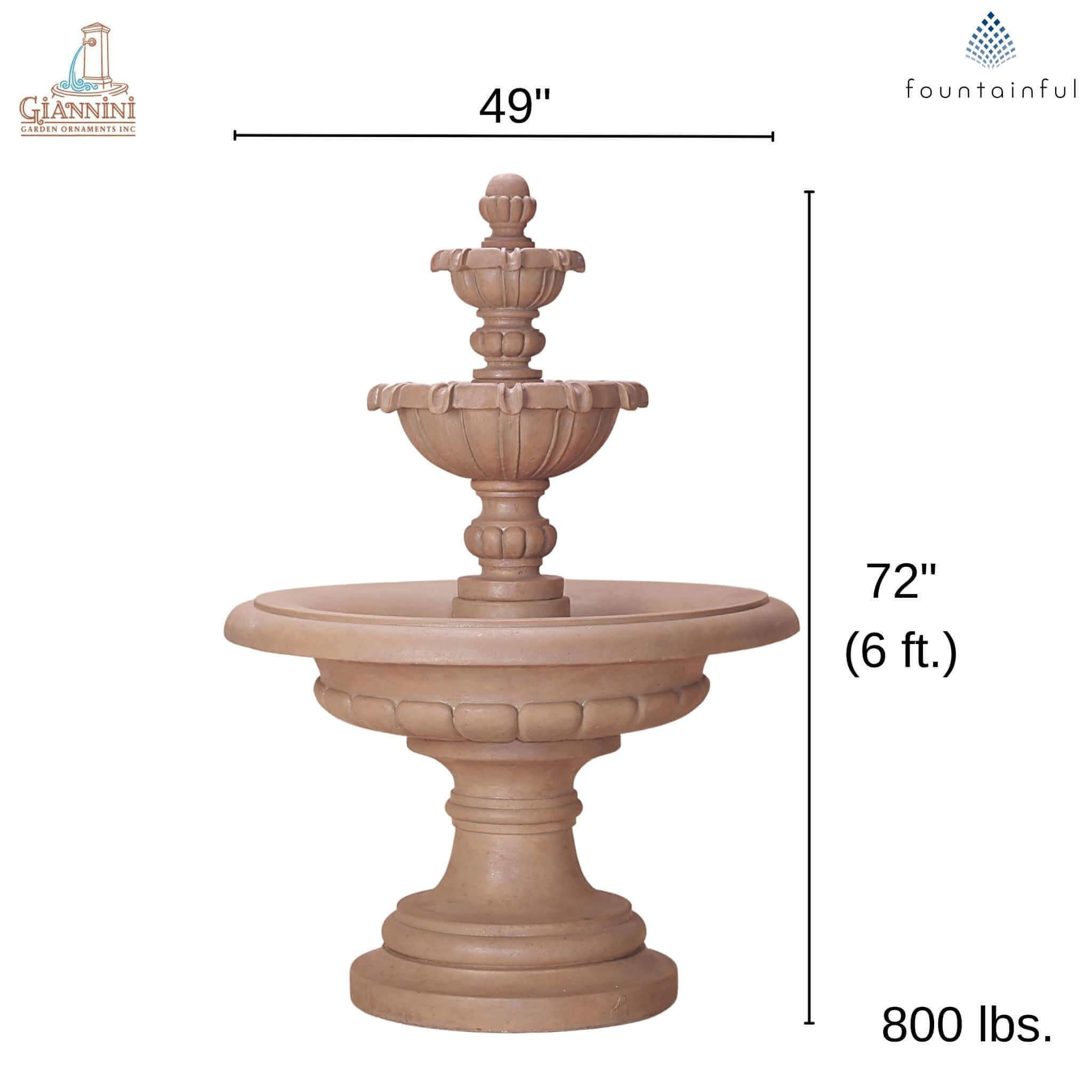 Padova 3-Tier Concrete Fountain - Giannini #1167