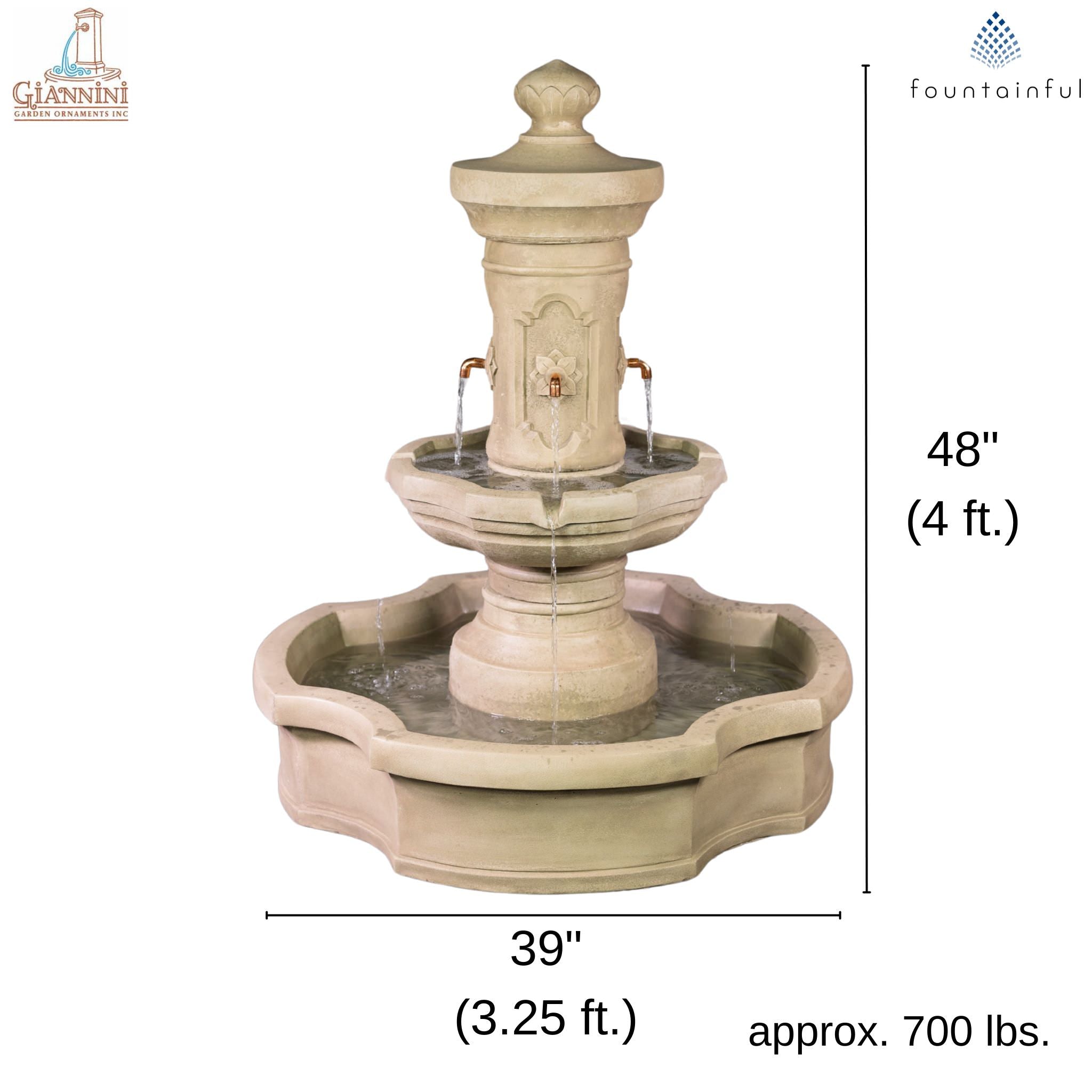 Ravello Pond Concrete Fountain - Giannini #1852