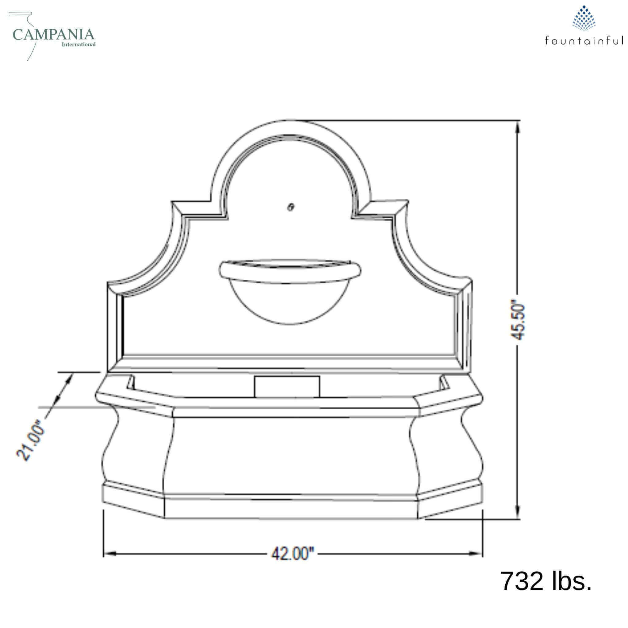 Segovia Concrete Wall Fountain - Campania #FT301