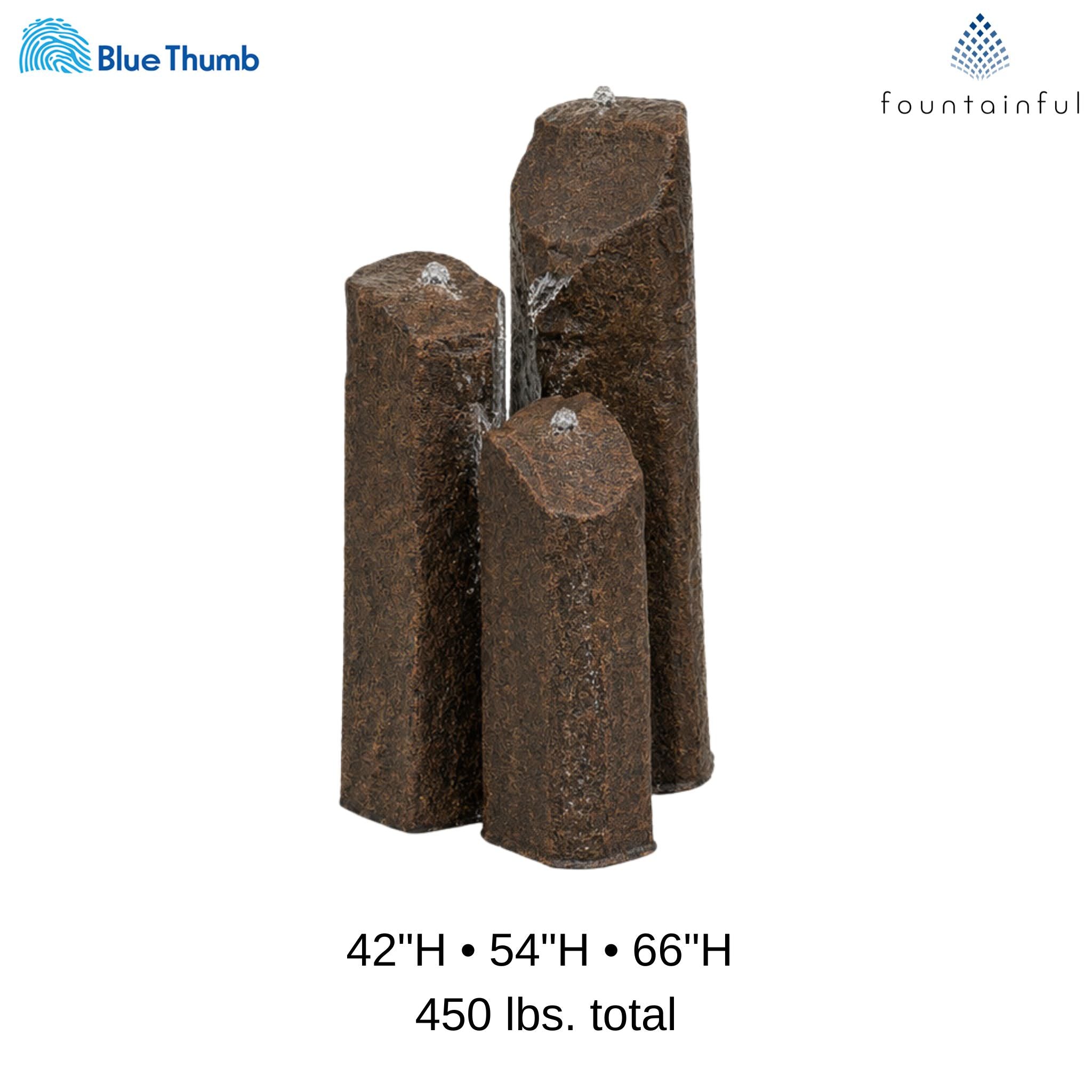 Grand Triple Extra Tall "Basalt" Fountain - Complete Kit - Blue Thumb