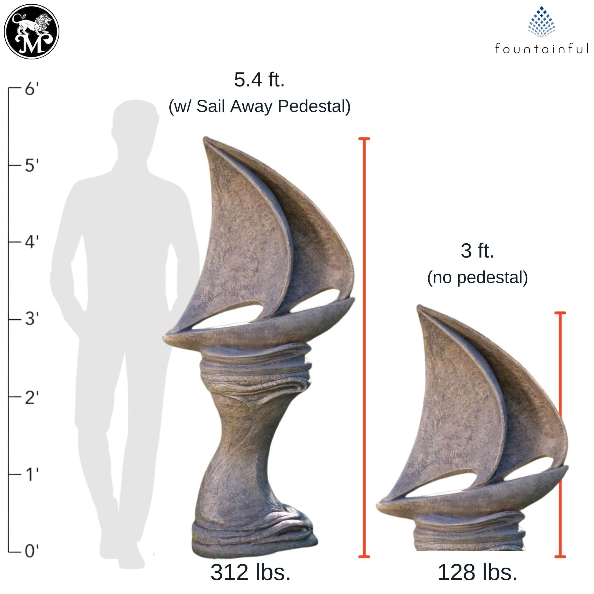 Sail Away Concrete Garden Statue - Massarellis #4100