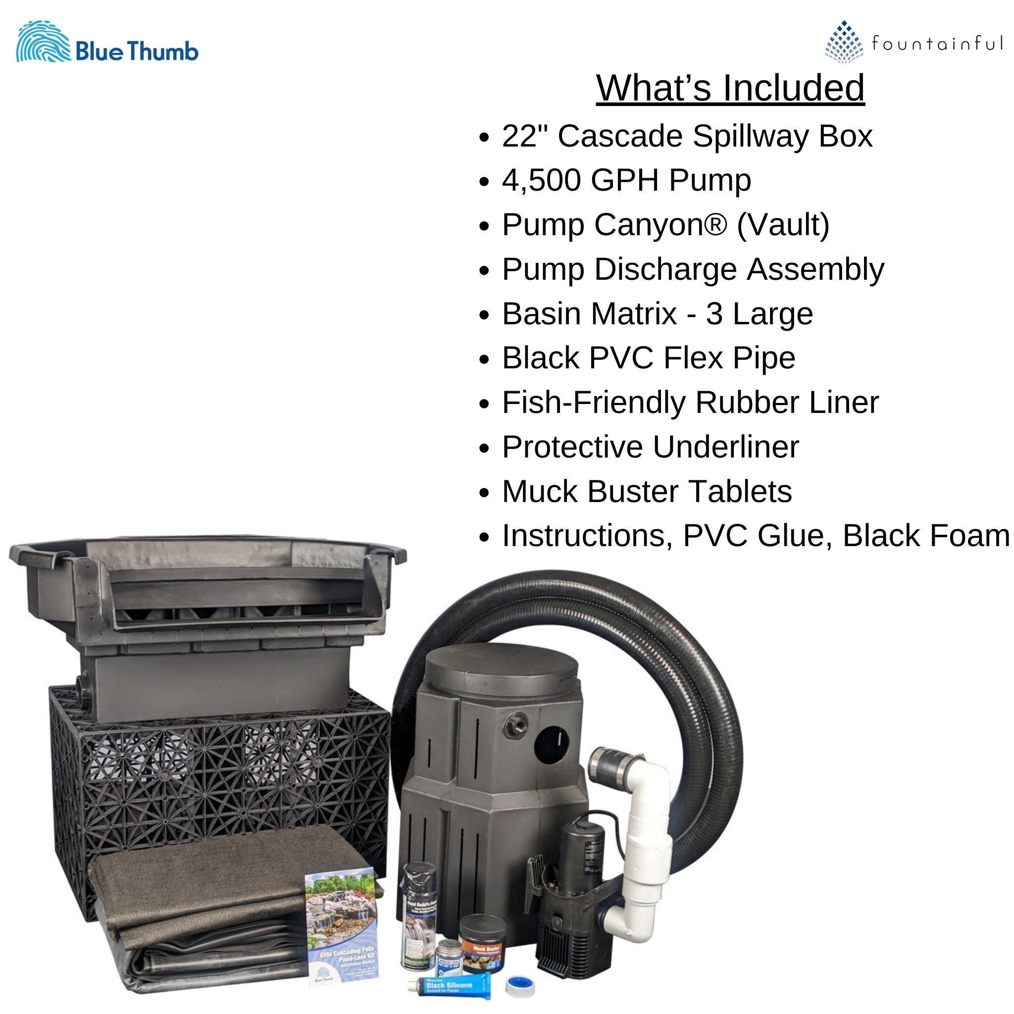 Elite Medium Pondless Waterfall Kit - Blue Thumb