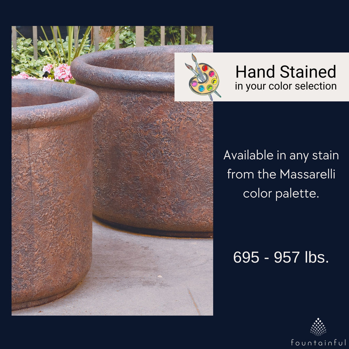 Urban Large Round Concrete Planters - Massarellis #6065