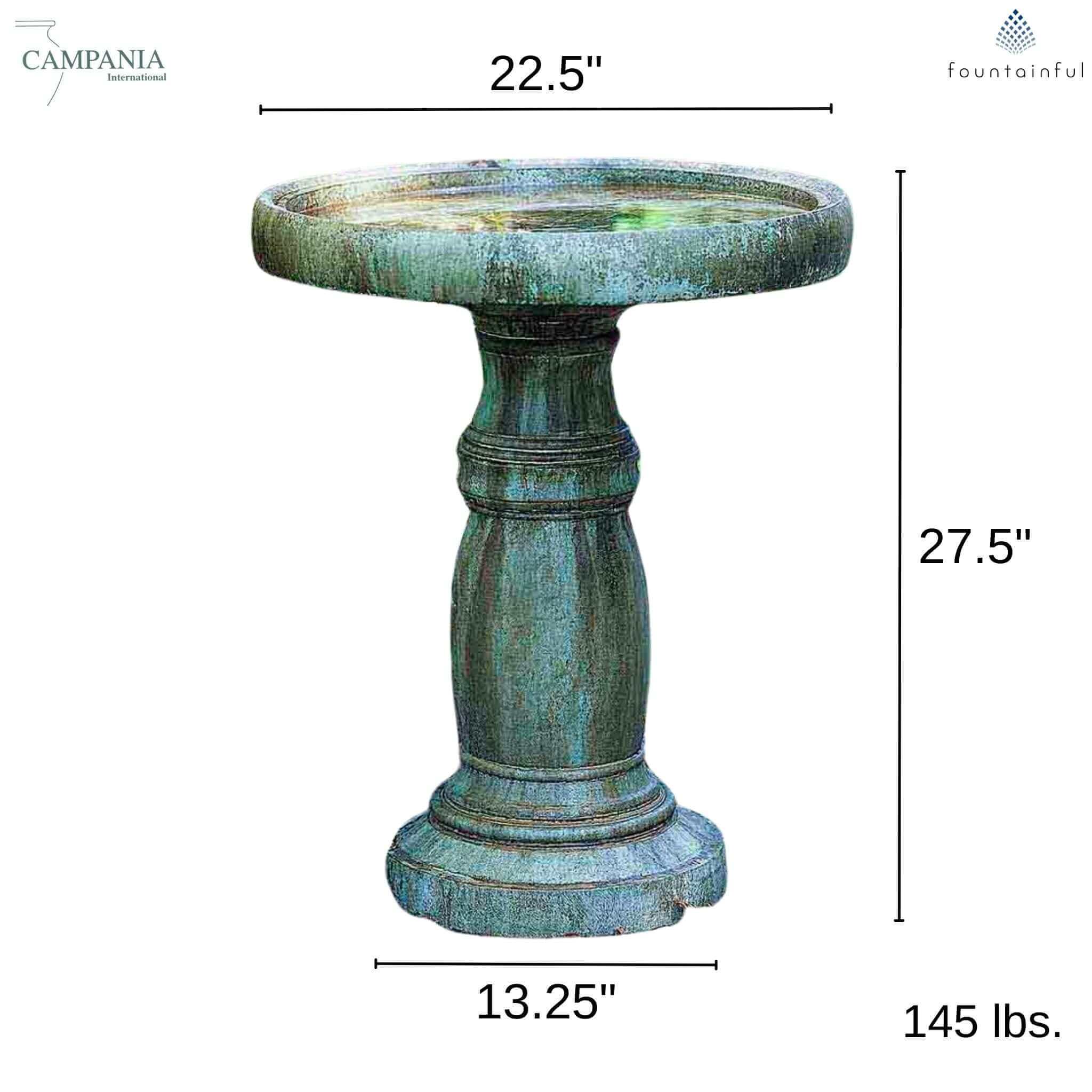 The Classic Large Concrete Bird Bath - Campania #B018