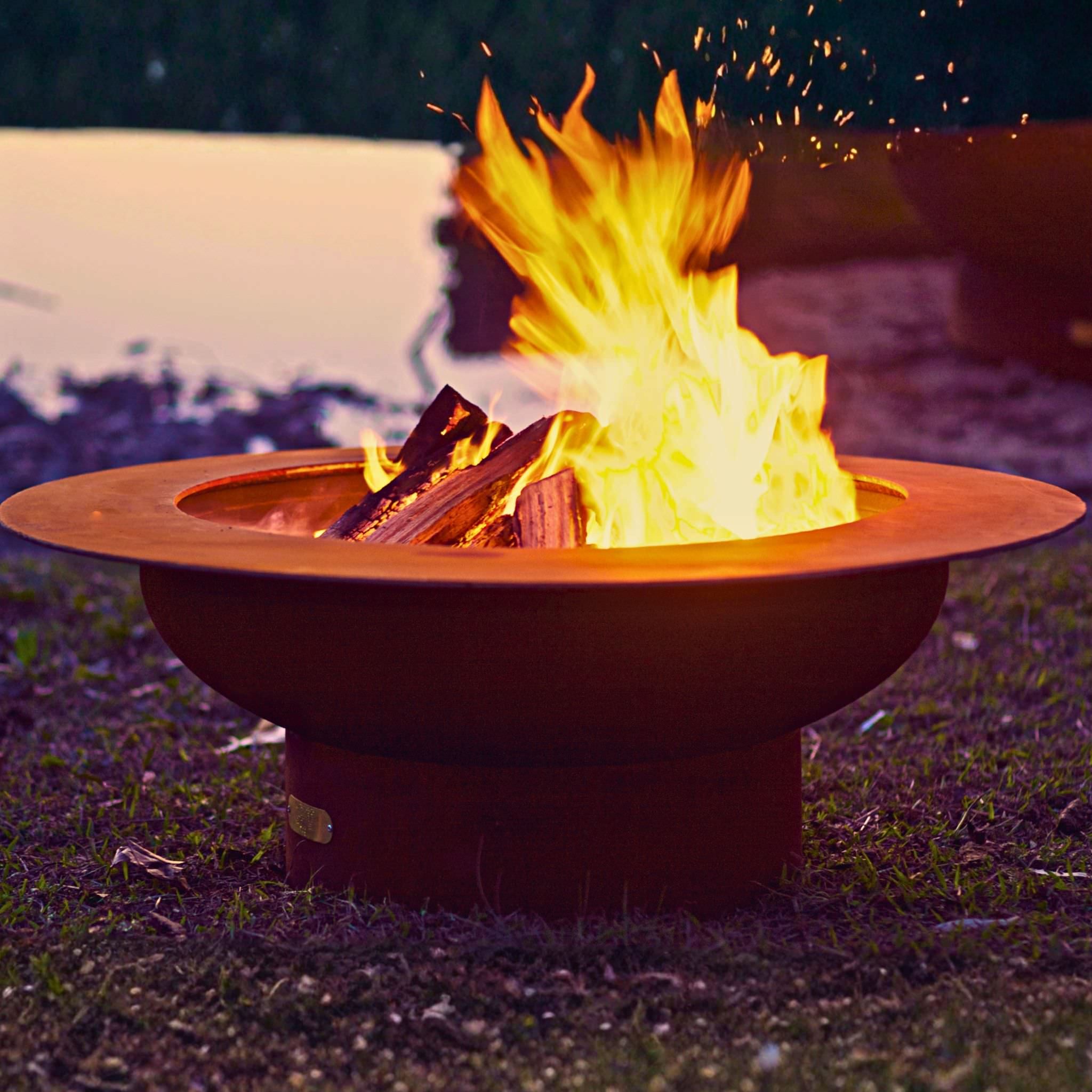 Saturn Wood Burning Fire Pit in Steel - Fire Pit Art