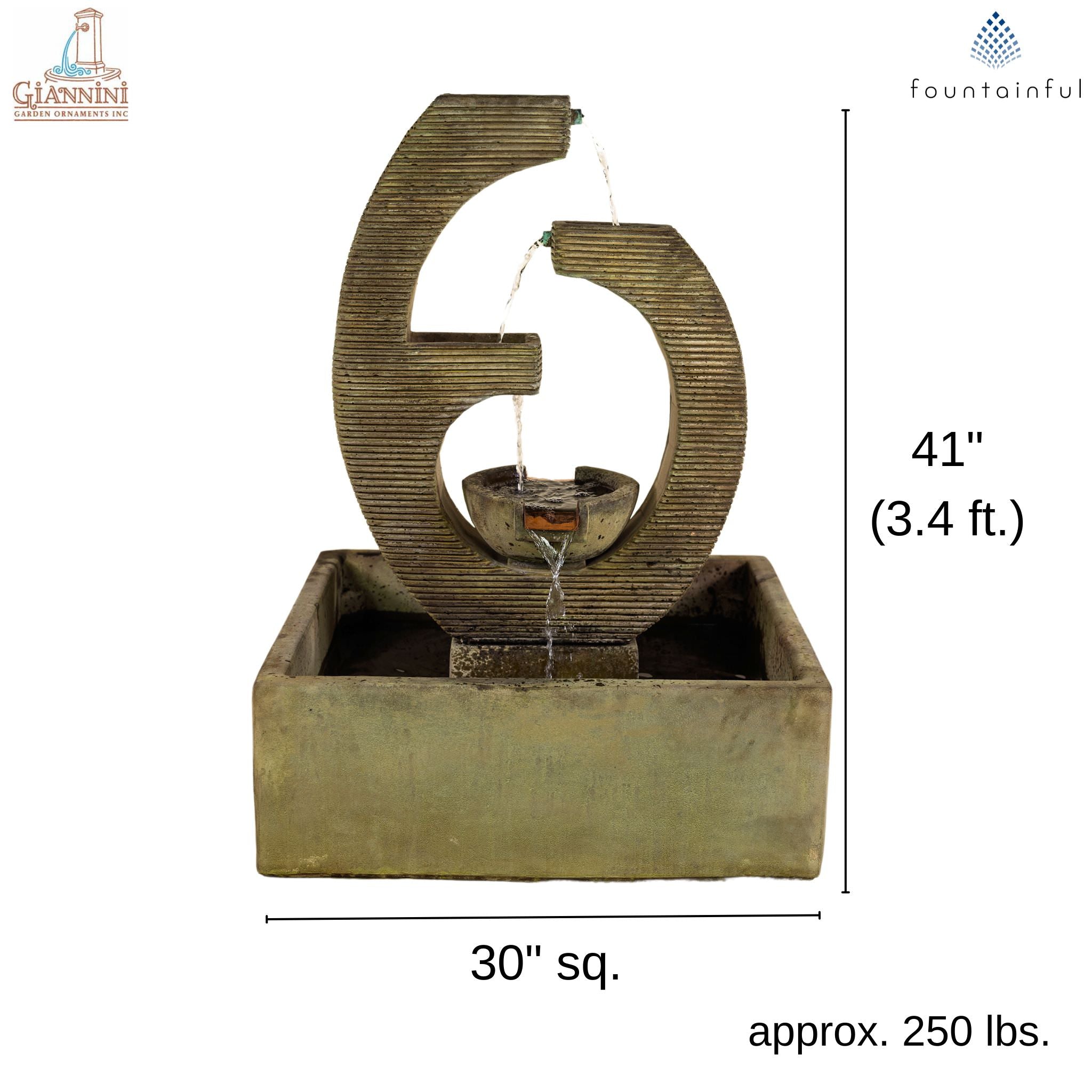 Trinity Falls Concrete Spillway Fountain - Giannini #1834