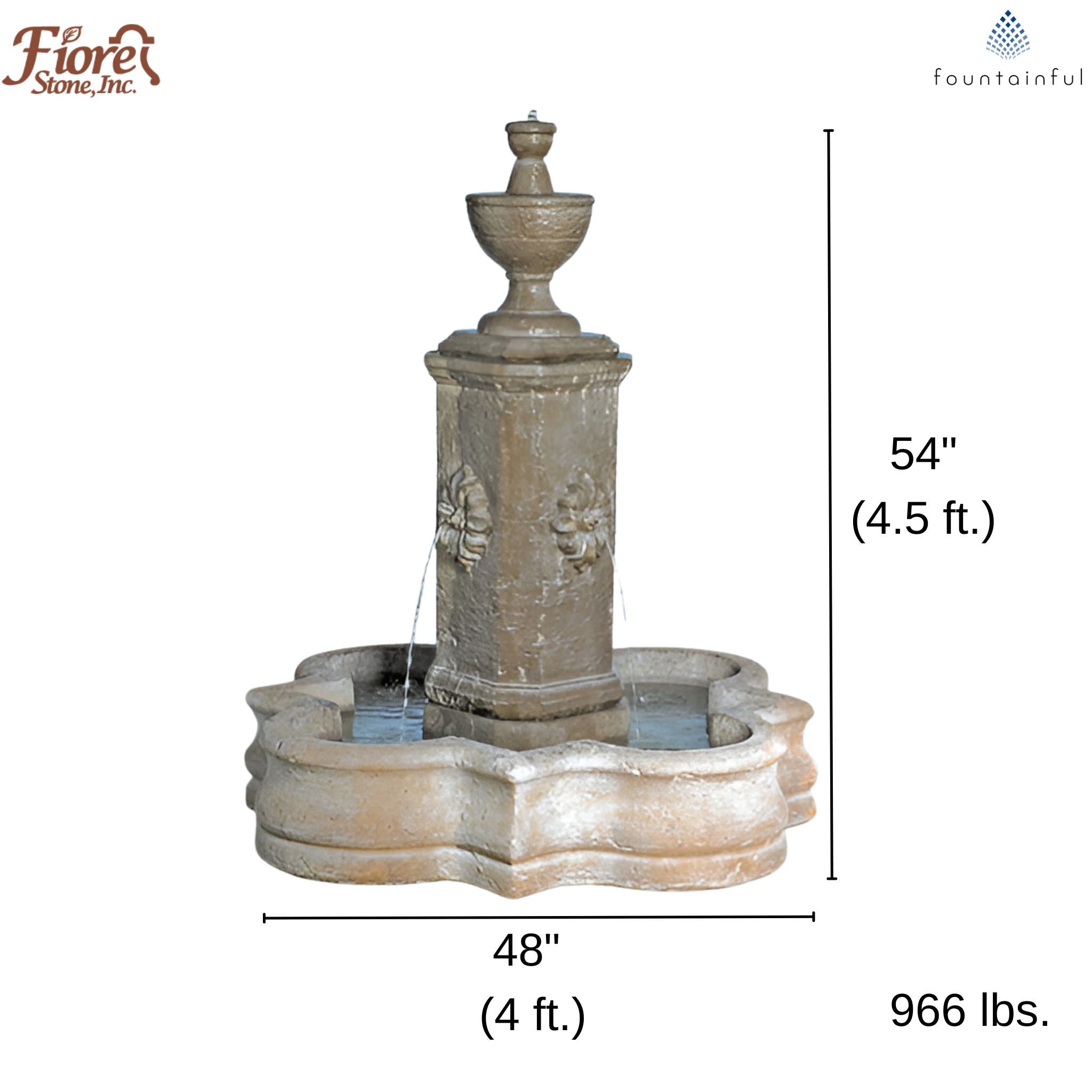 Rosatitio Concrete Collumn Fountain - Fiore #AV111