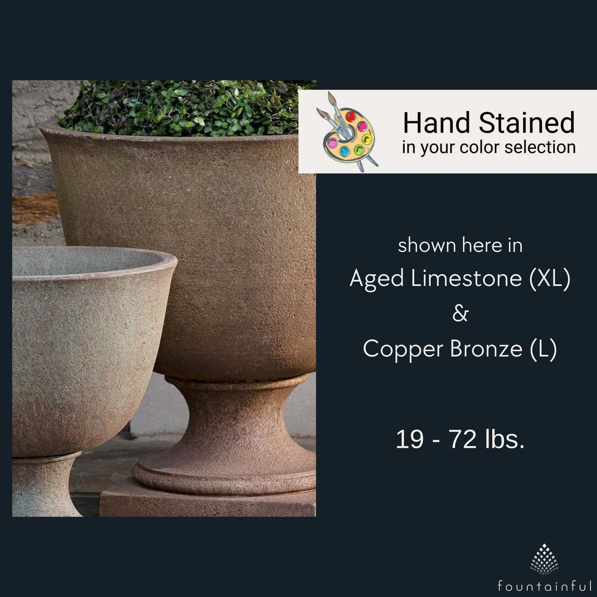 Hampstead Concrete Urn Planters - Campania