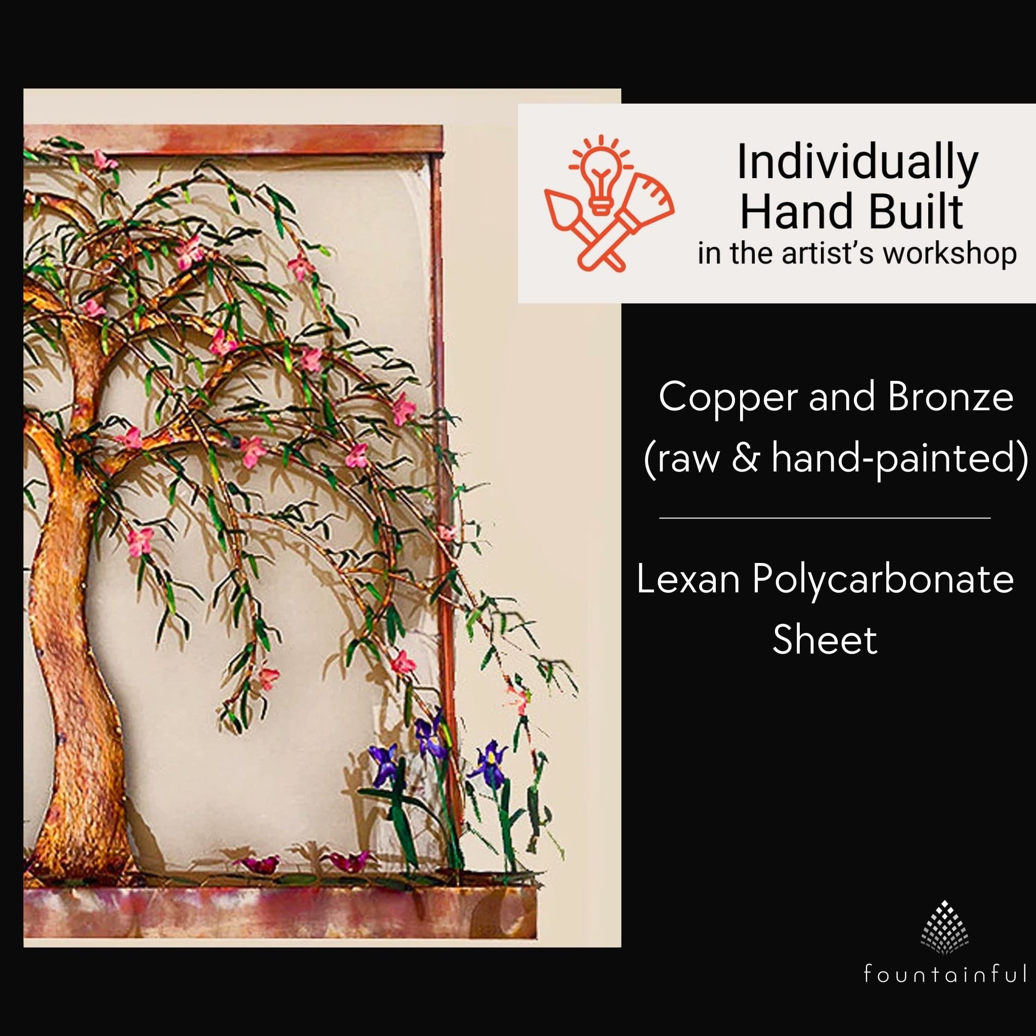 Spring Willow Copper Artwork Wall Fountain - CHG