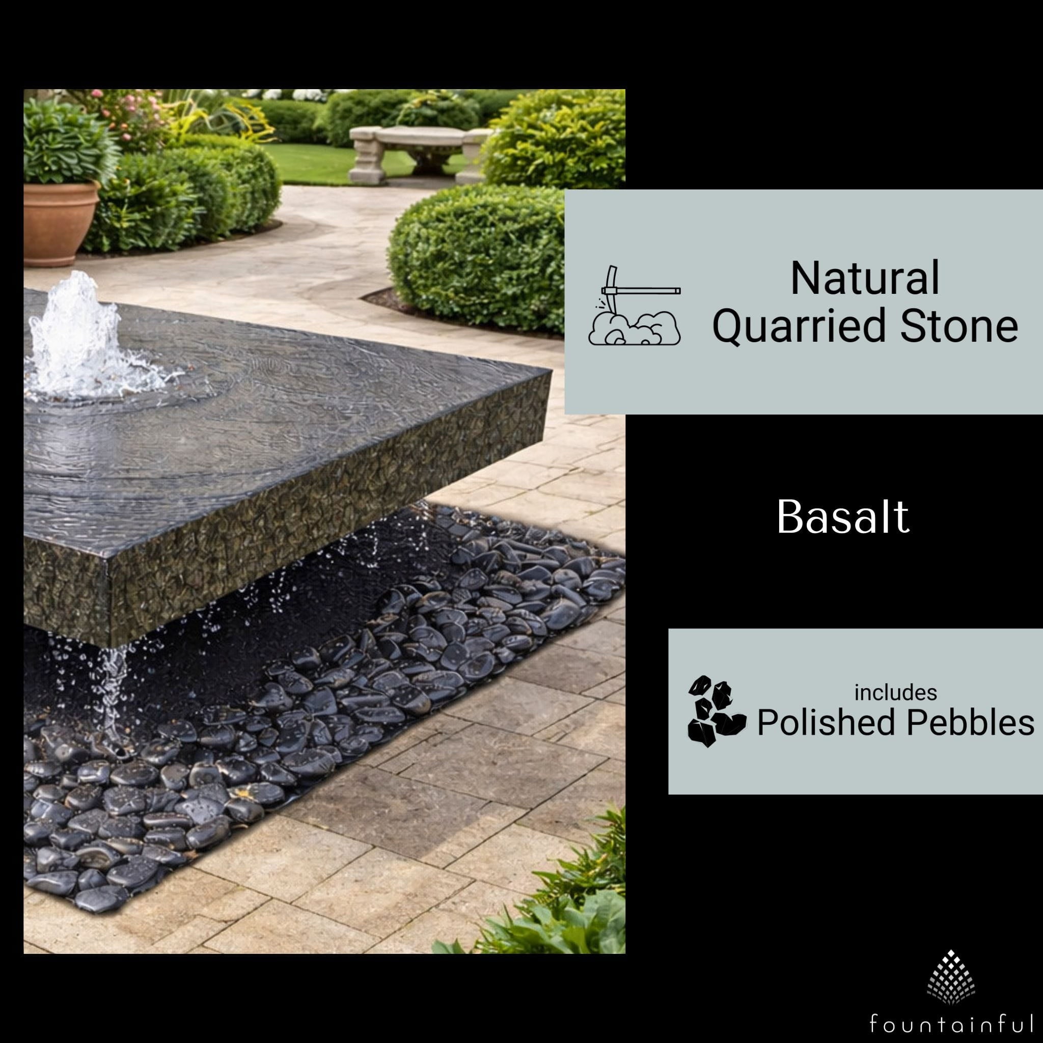 Basalt "Table" Block Fountain - Complete Kit - Blue Thumb