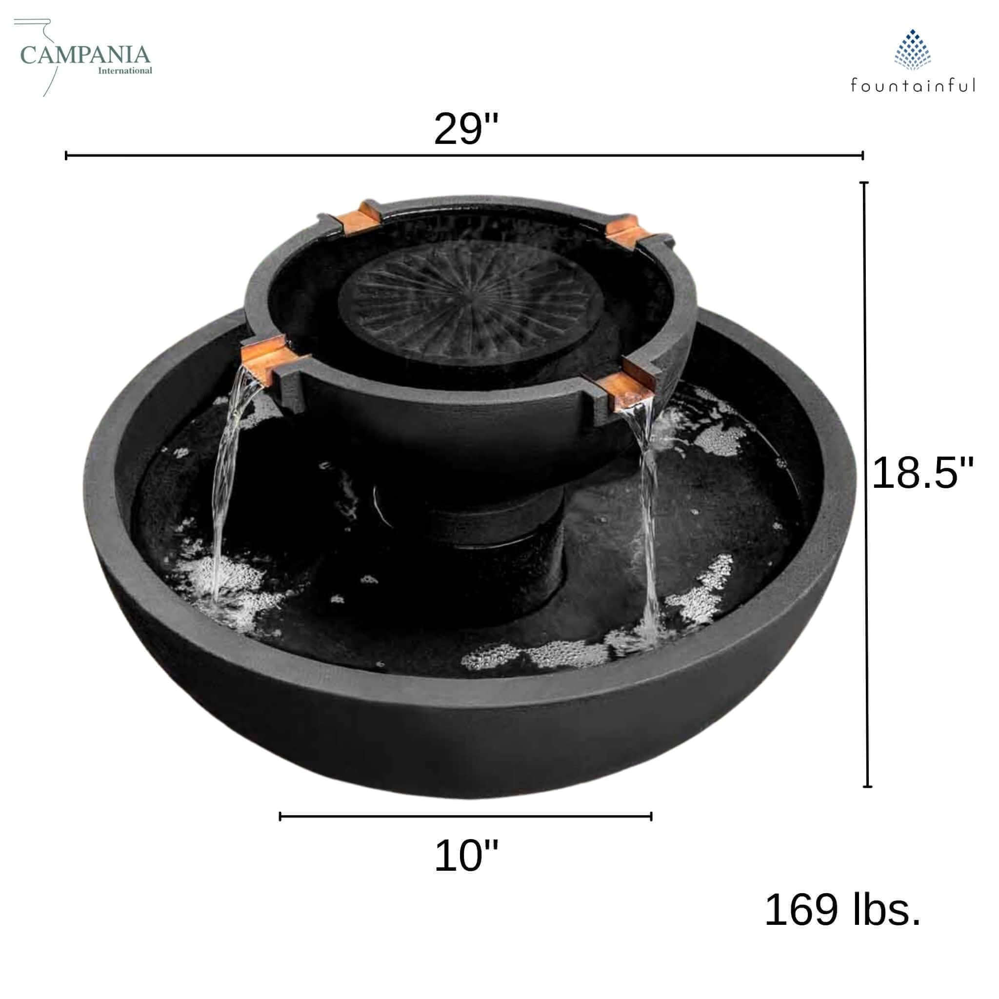 29-Inch Del Rey Concrete Fountain - Campania #FT335