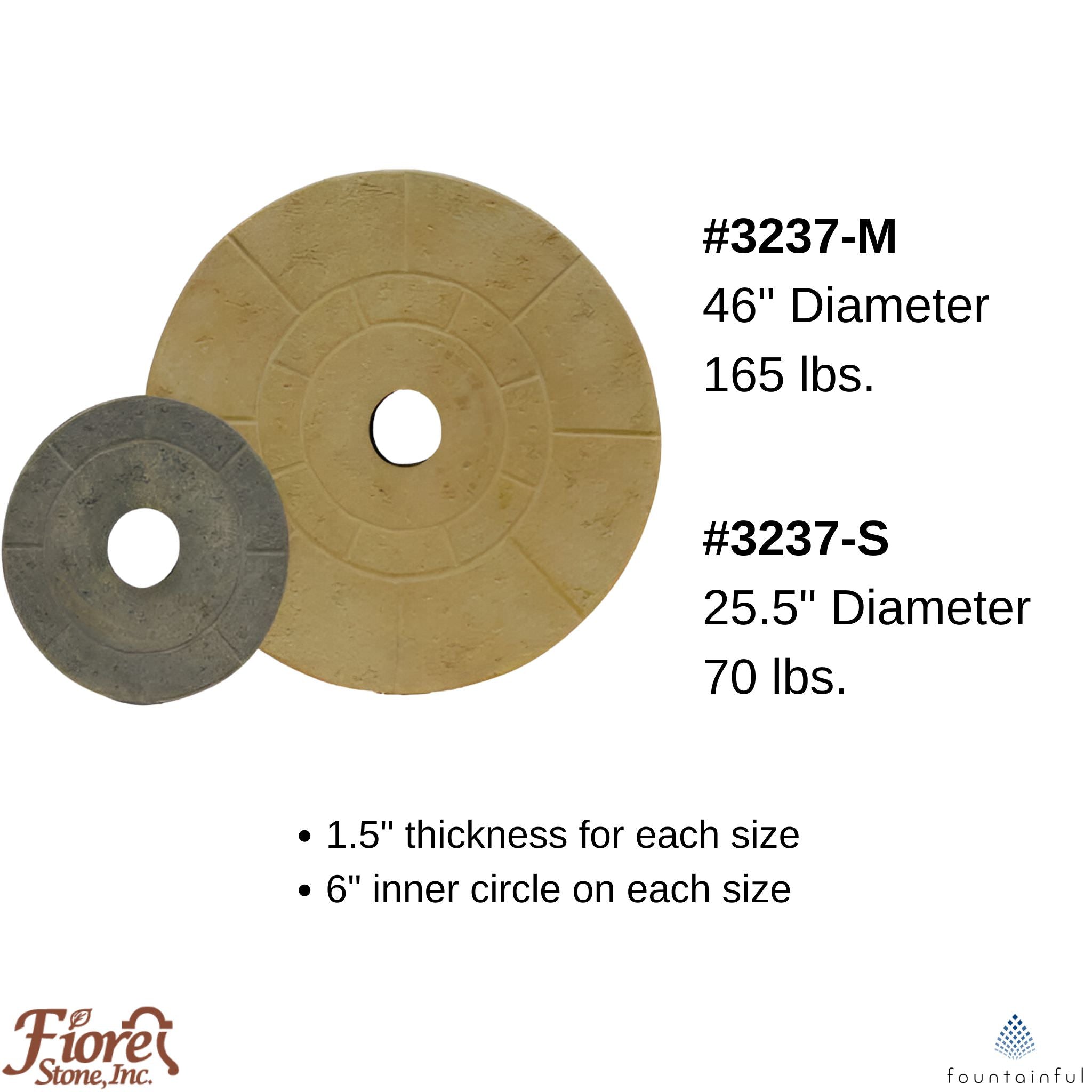 Concrete Fountain Skirt/Base 25" & 46" - Fiore Stone #3237