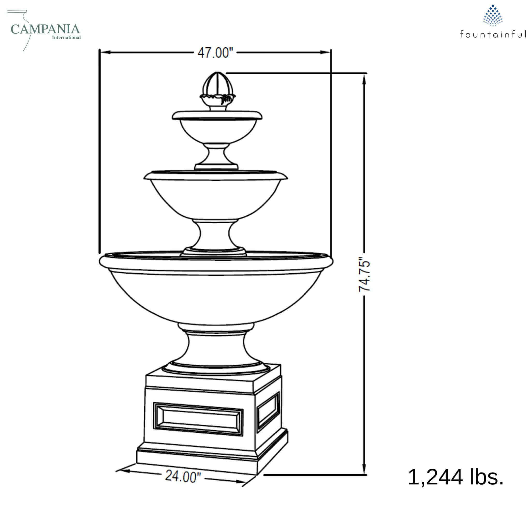 Monteros 3-Tier Concrete Fountain - Campania #FT269