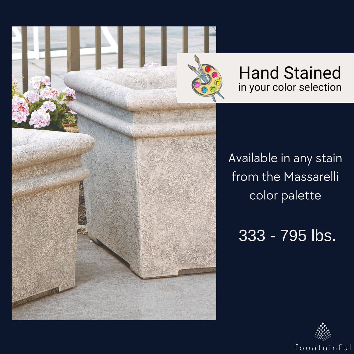 Urban Large Square Box Concrete Planters - Massarellis