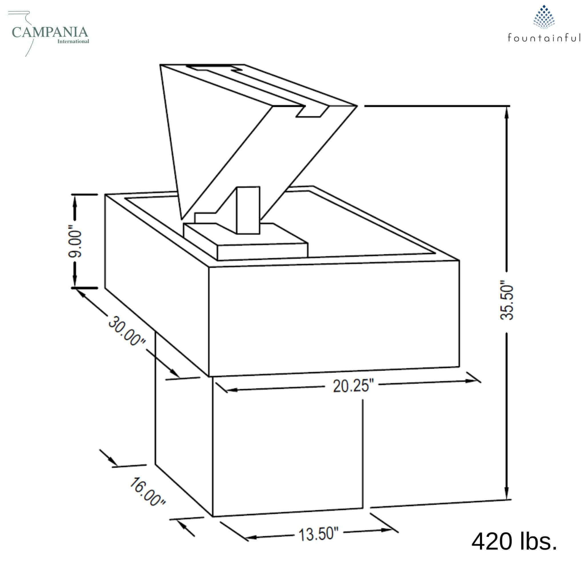 Triad Concrete Fountain - Campania #FT285
