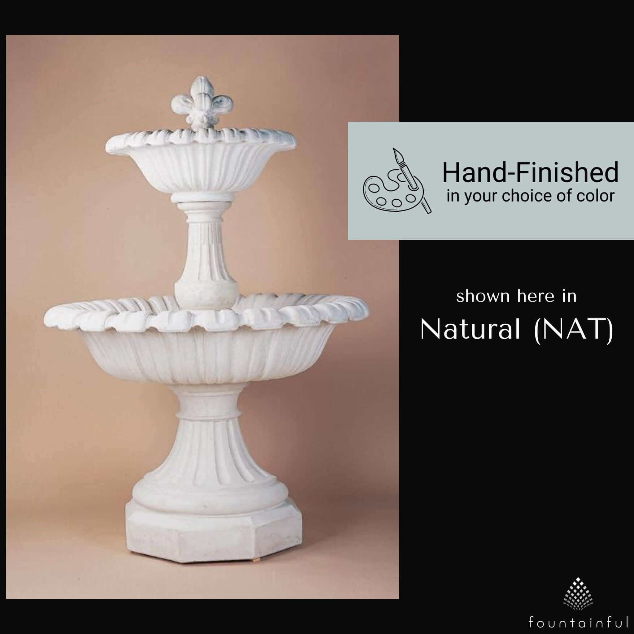 Tuscania 2-Tier Concrete Fountain with Octogon Base - Giannini #1049