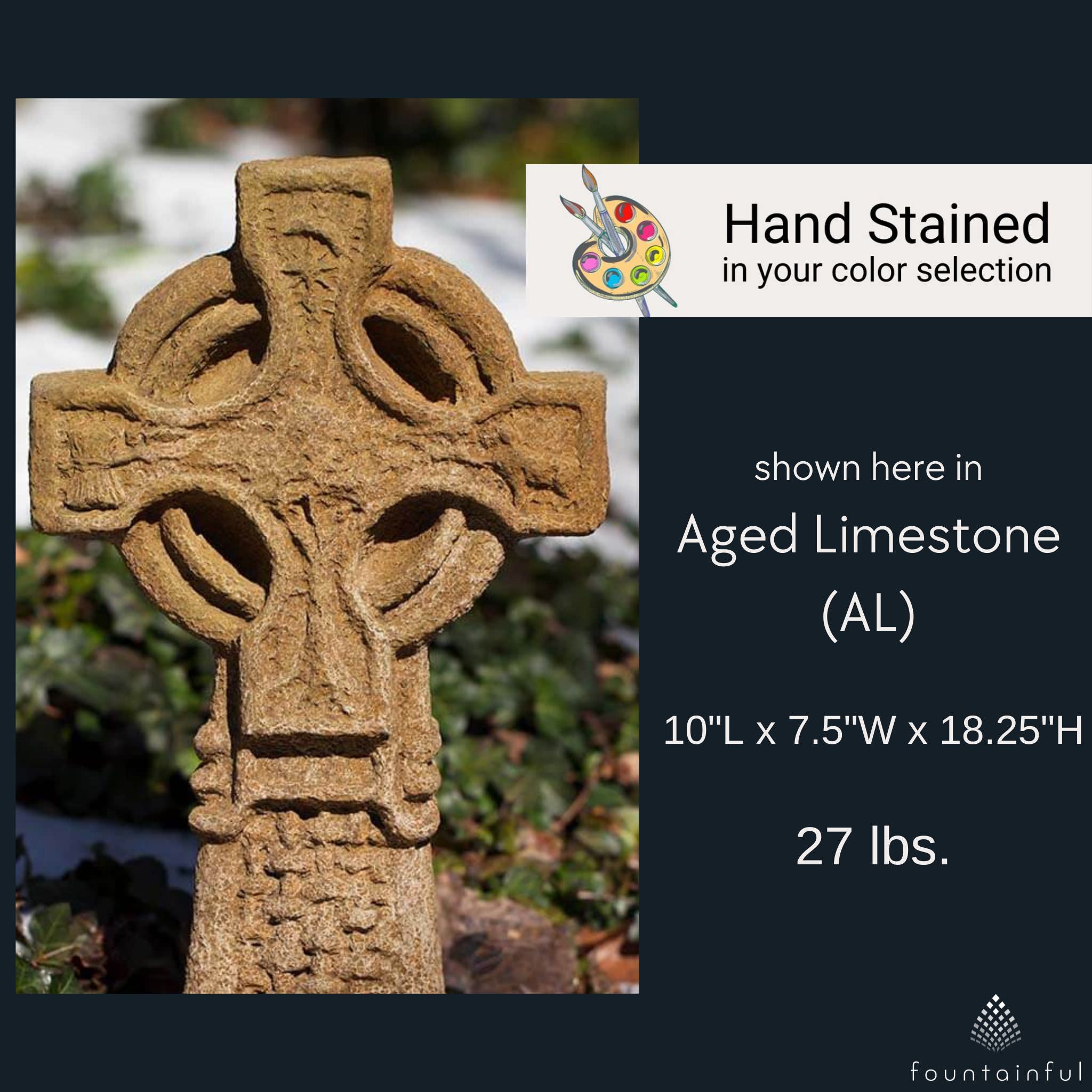 Celtic Cross Concrete Garden Statue - Campania #S474