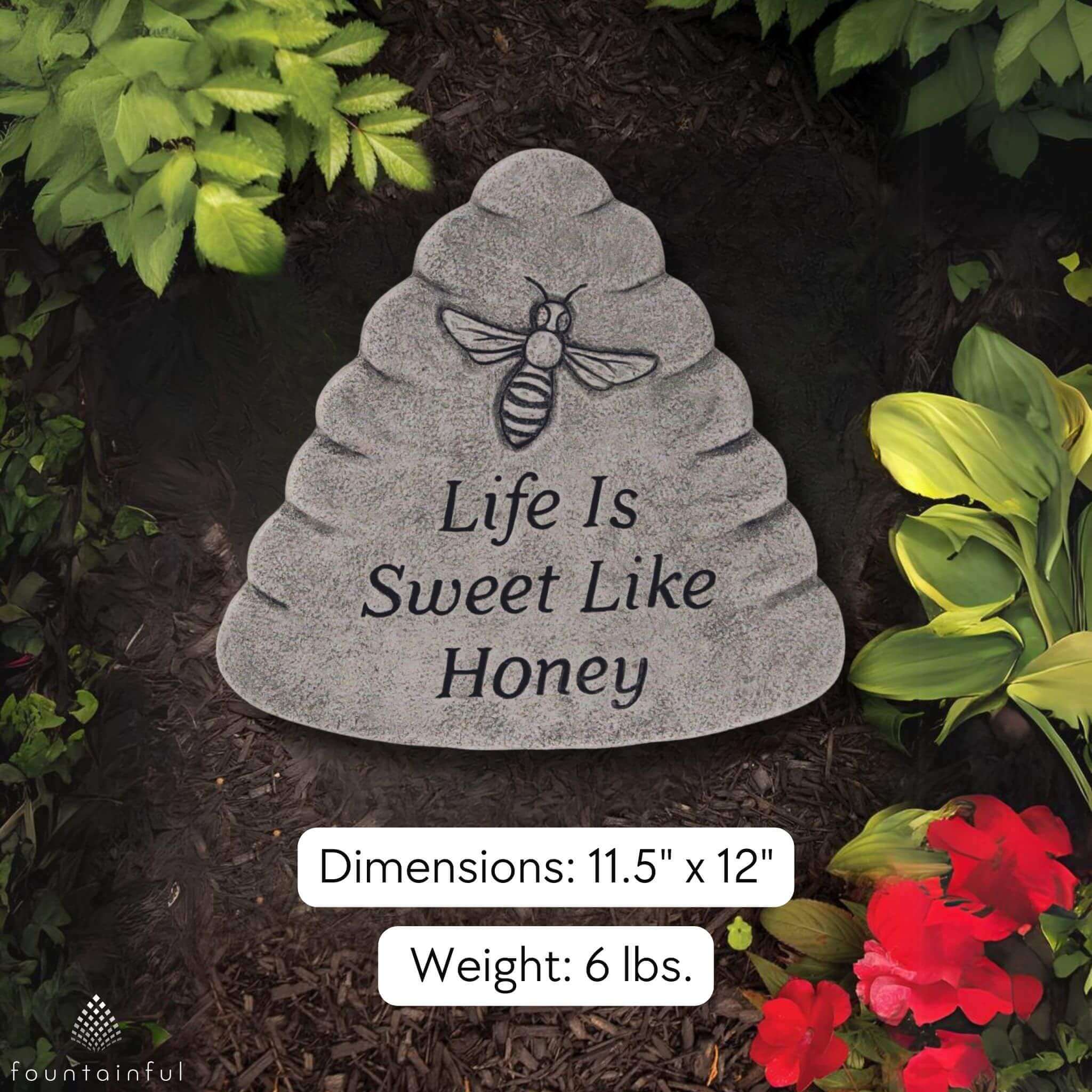 Life is Sweet Concrete Garden Greeting Stone - Massarellis #1732
