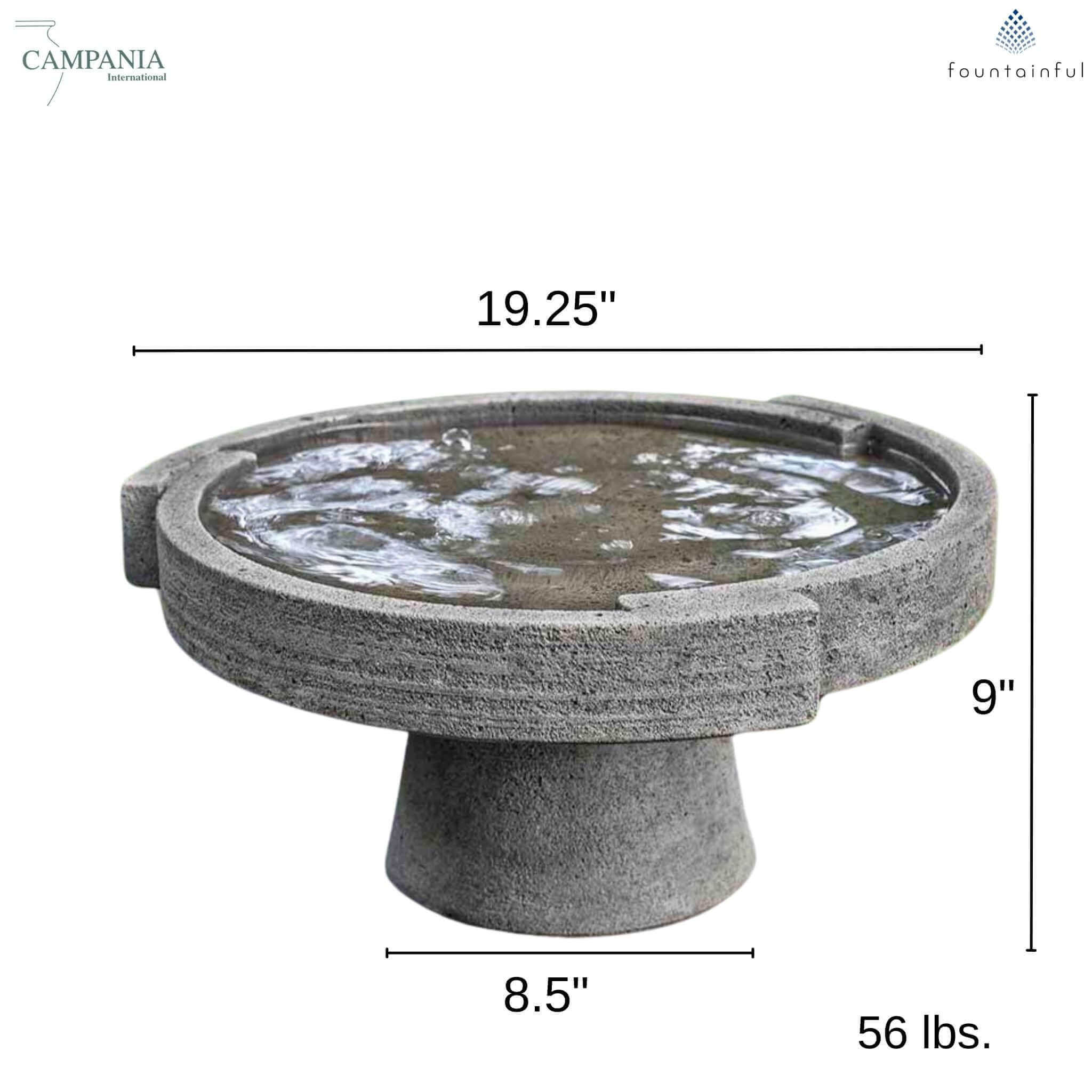 Concept Low Concrete Bird Bath - Campania #B187