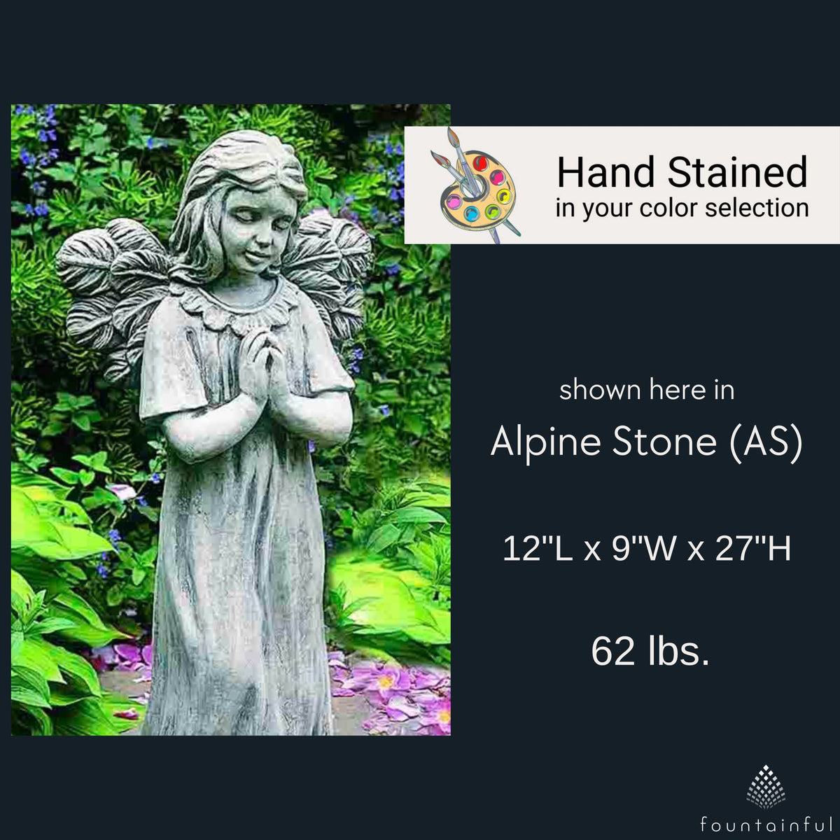Praying Angel Concrete Garden Statue - Campania #C079