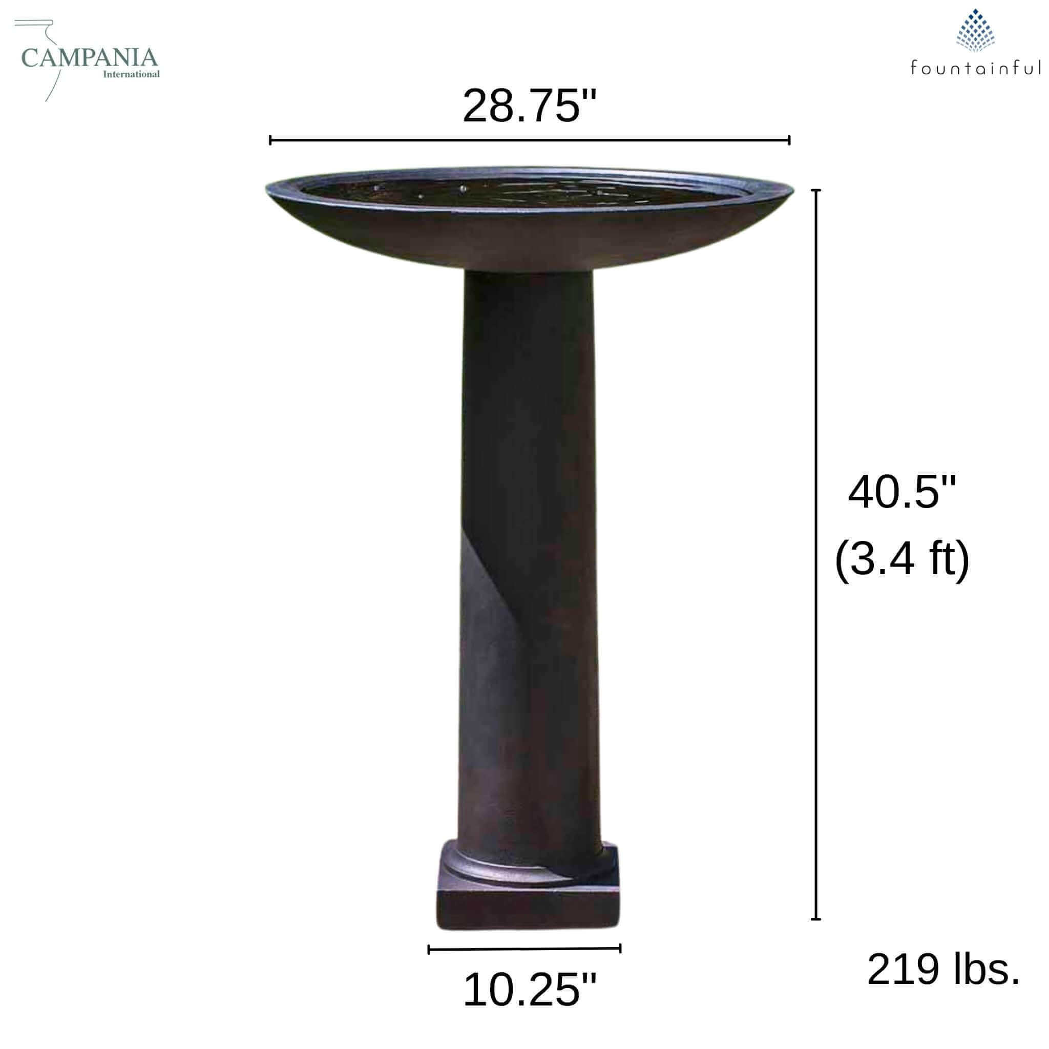 The Metropolitan Concrete Bird Bath - Campania #B165