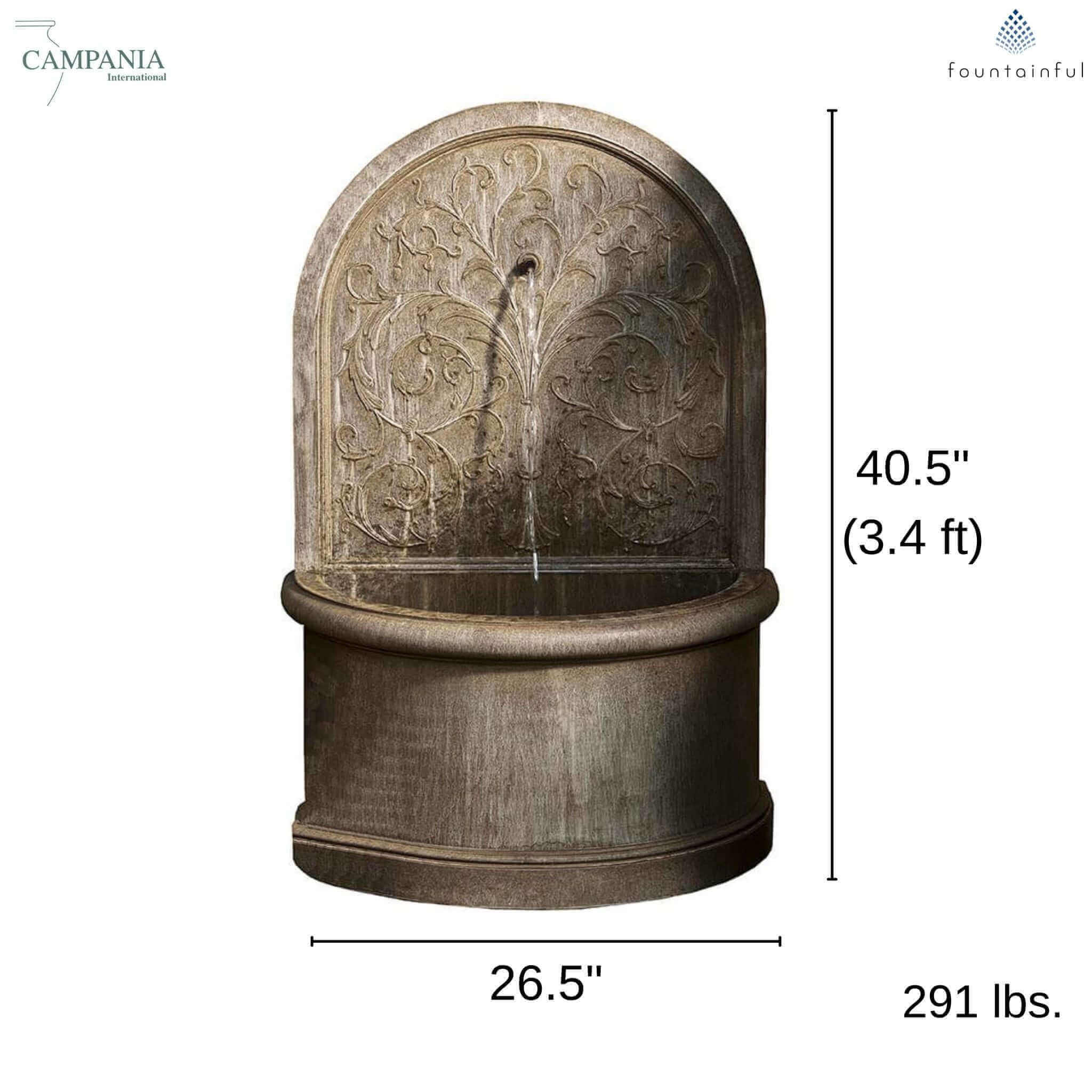 Corsini Concrete Wall Fountain - Campania #FT171