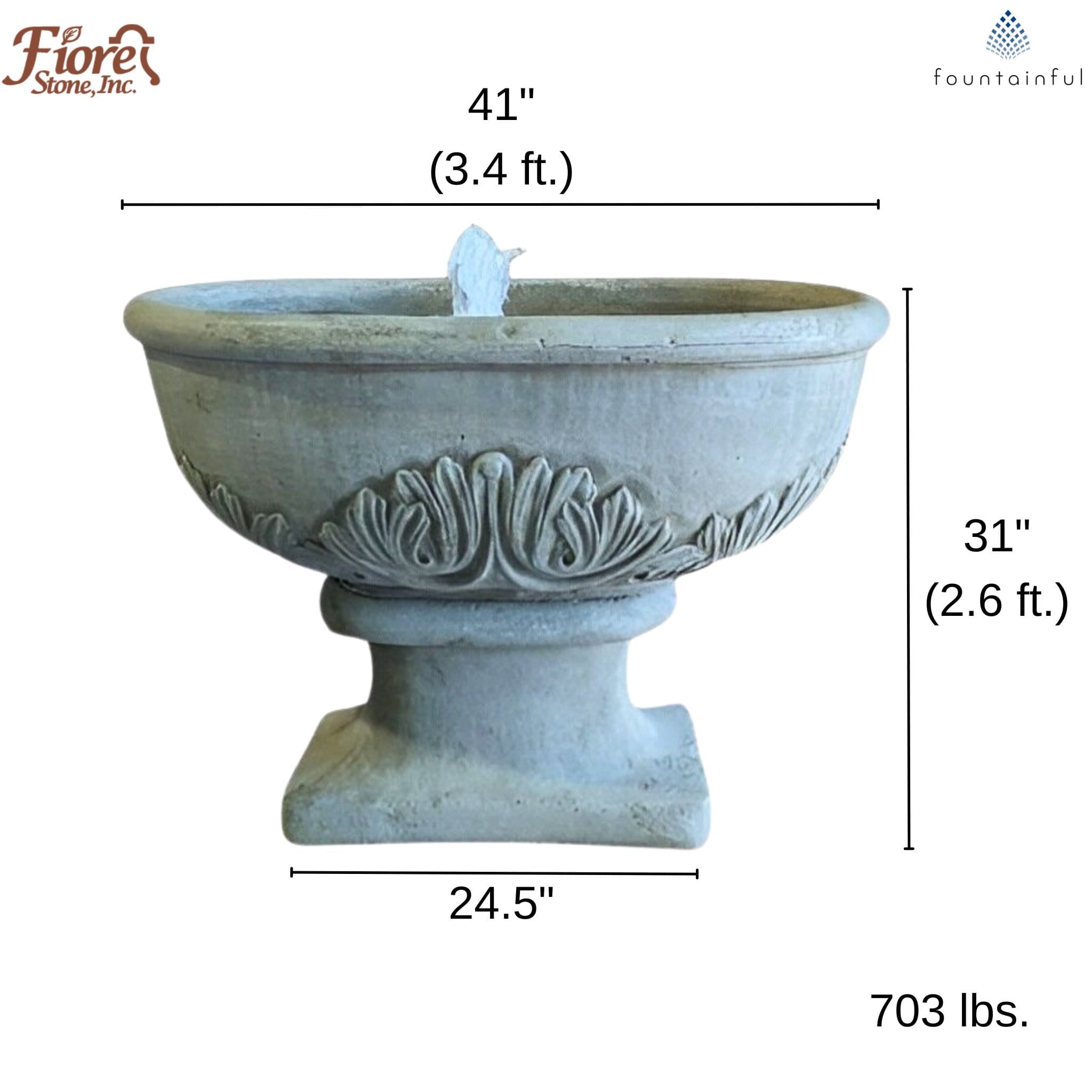 Mandalay Concrete Bubbler Fountain - Fiore #2146FM