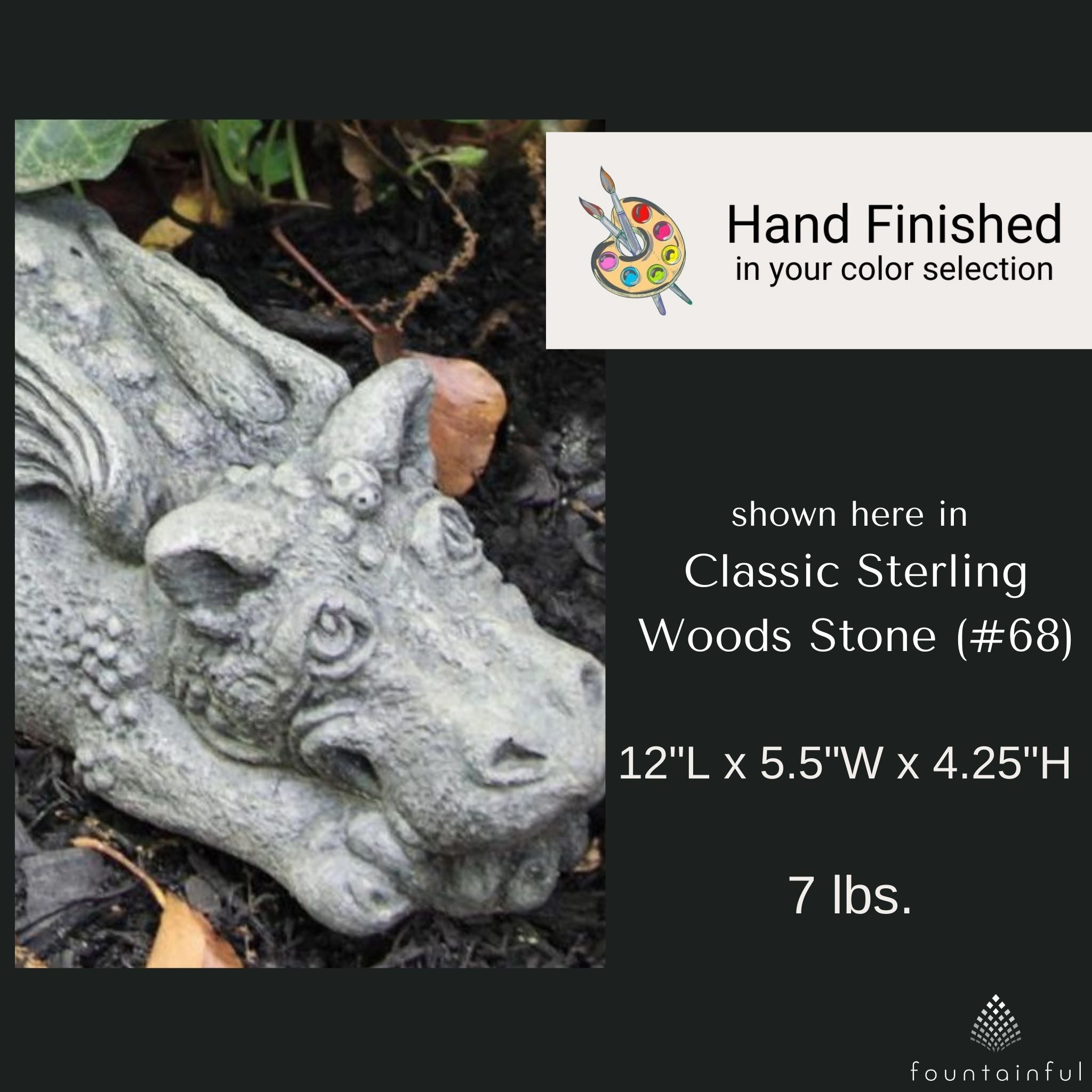 Lil Dragon "Ladybug" Concrete Garden Statue - Massarellis #5044