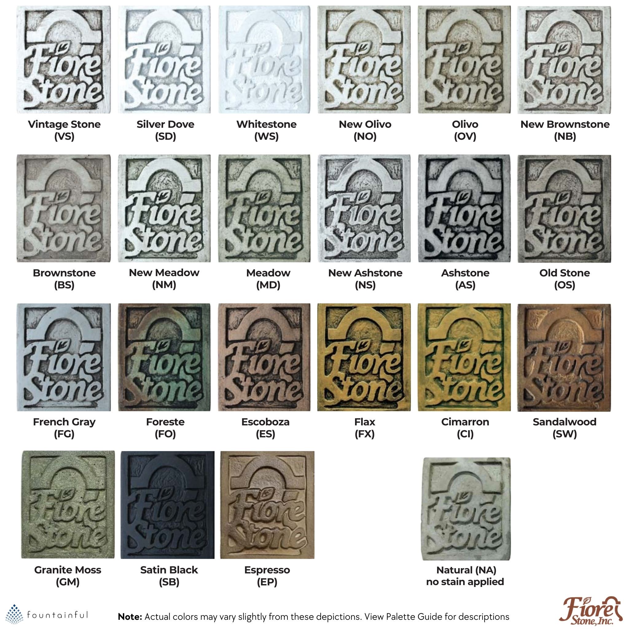 Tuscan Pot Concrete Planters w/Saucers - Fiore #LG6082