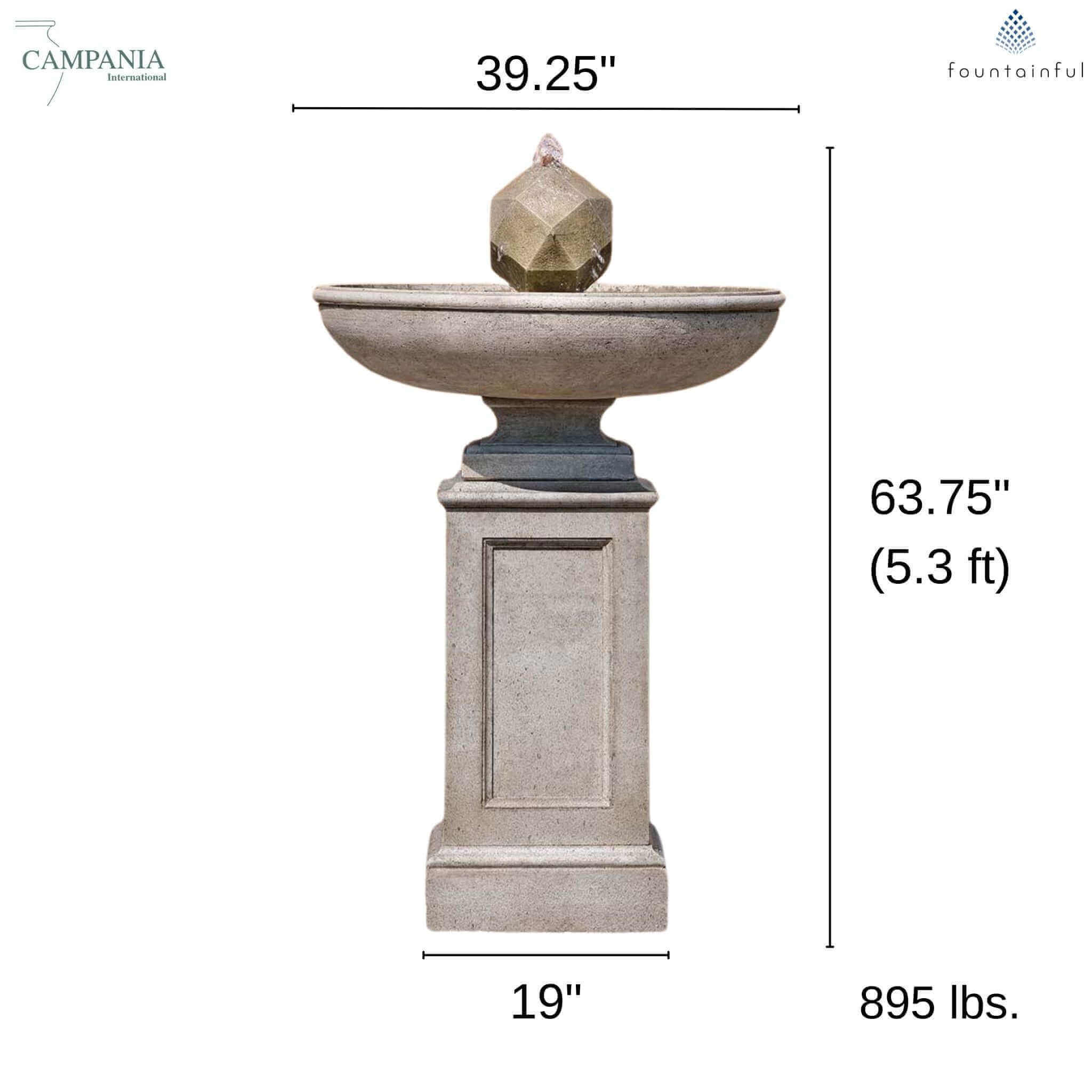 Polyhedron Concrete Fountain - Campania #FT420