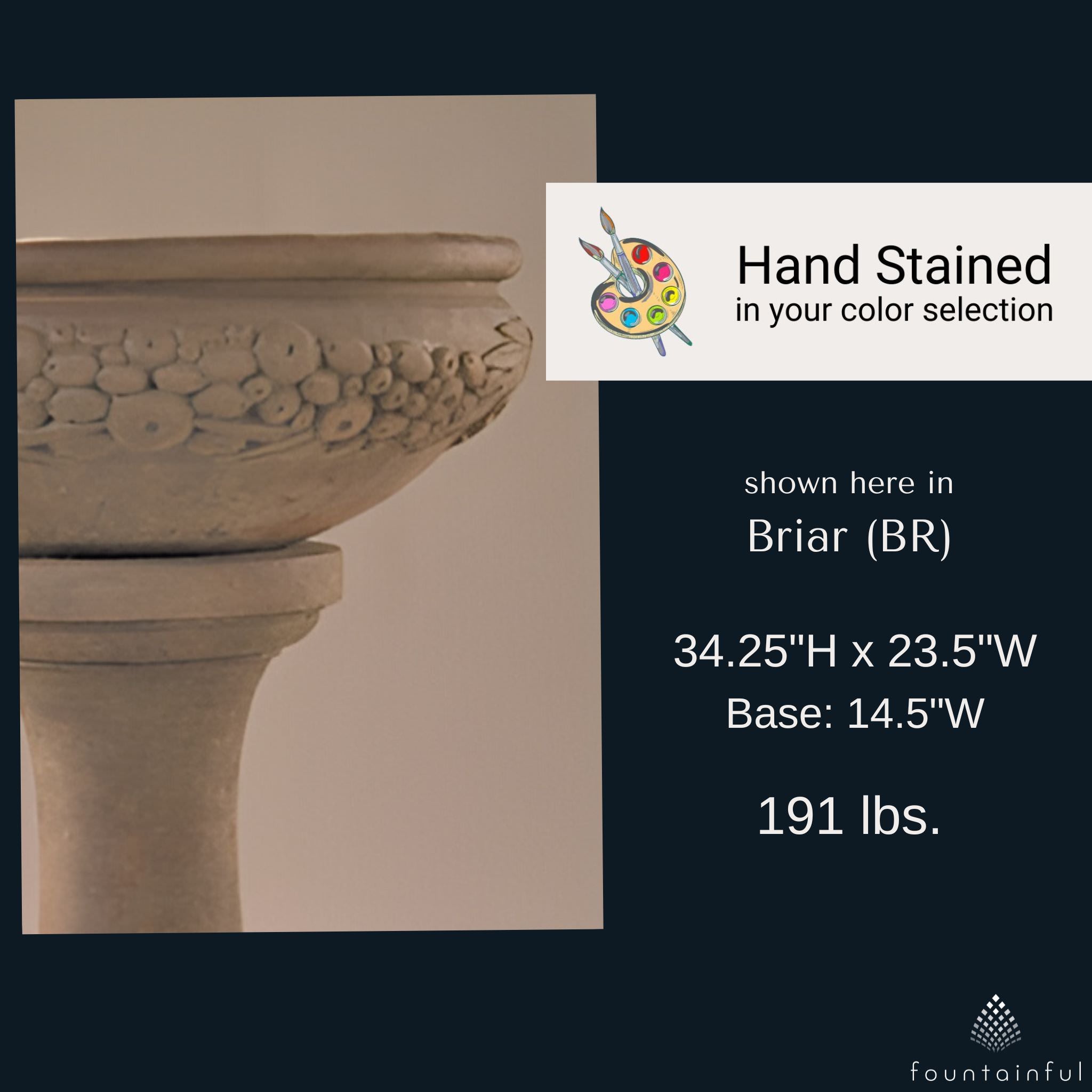 Oliva Bowl & Pedestal Concrete Planter - Fiore #680P