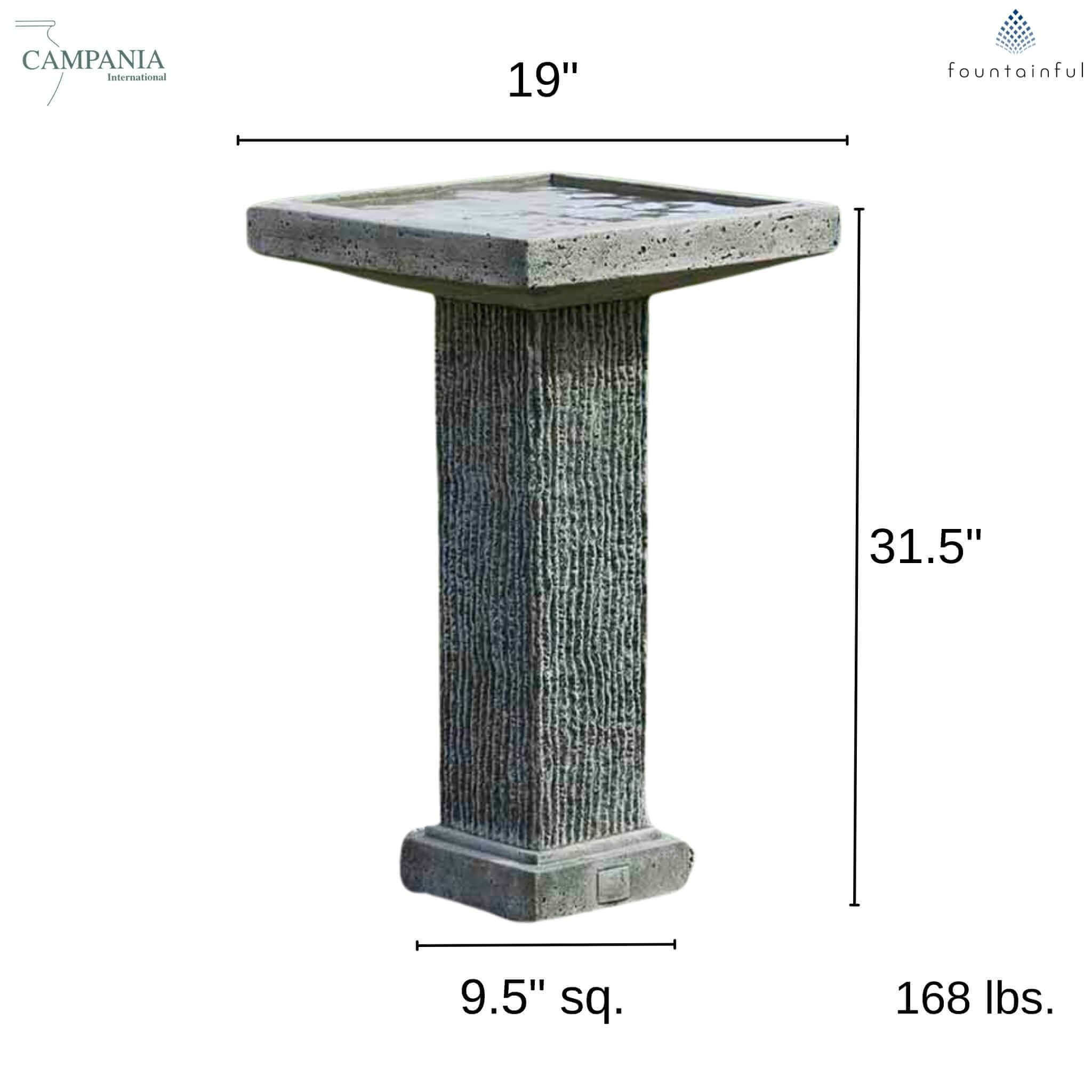 Reef Point Concrete Bird Bath - Campania #B130