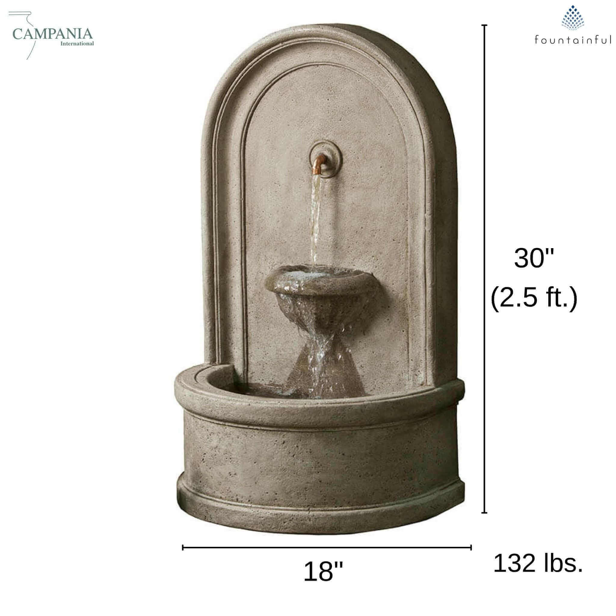 Colonna Concrete Wall Fountain - Campania #FT195