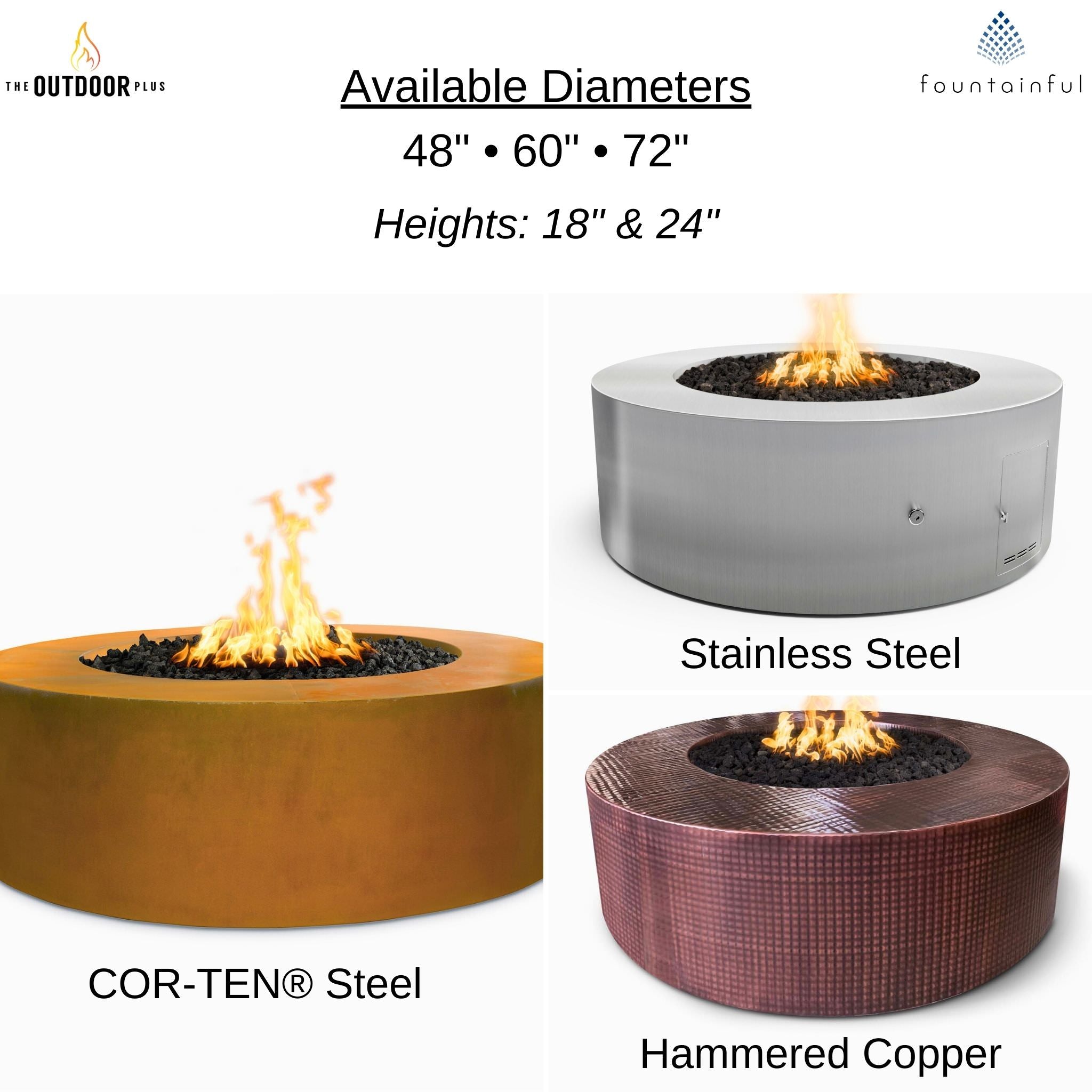 Unity Gas Fire Pit in Luxury Metals - Outdoor Plus