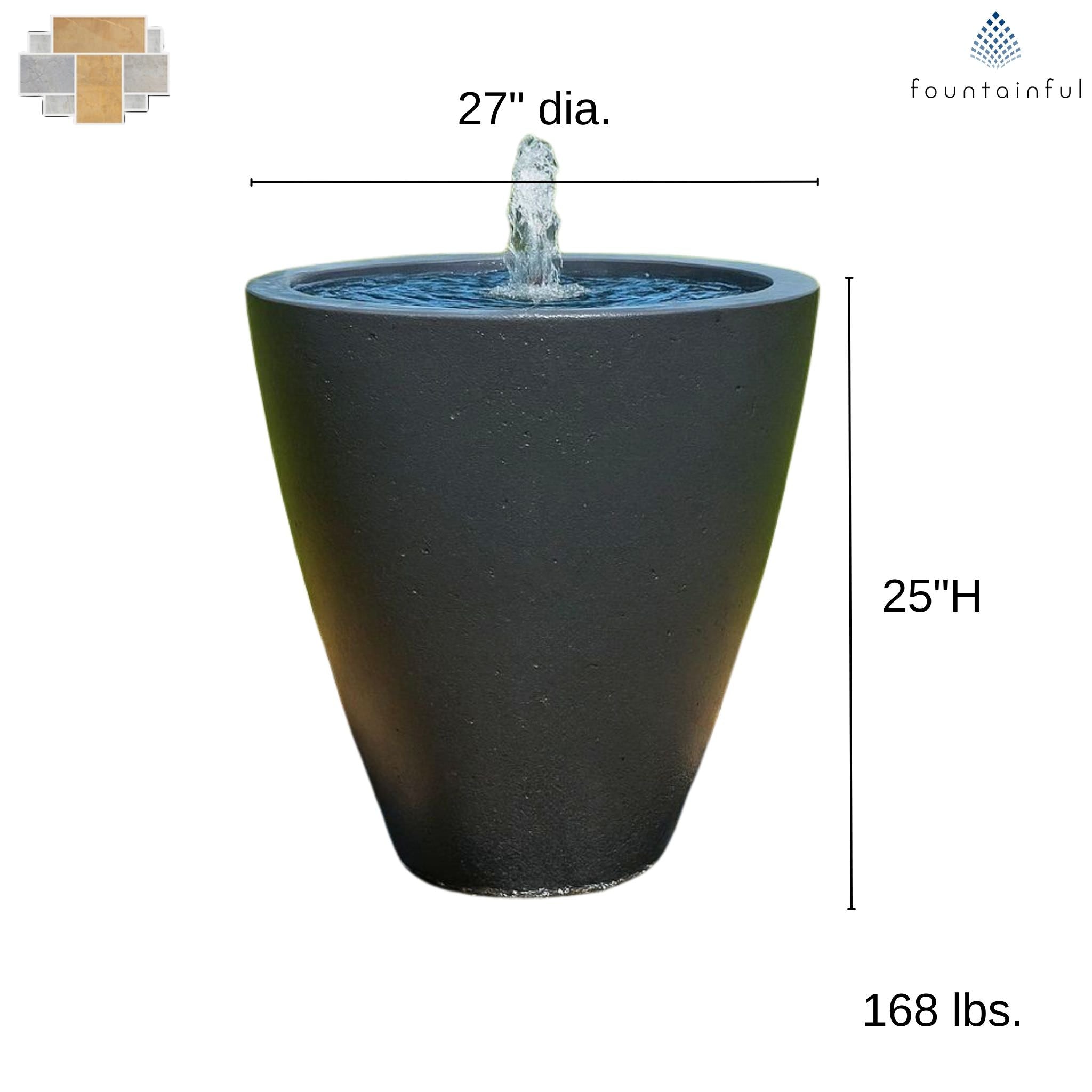 Vase 360° Spillway Concrete Fountain - Complete Kit