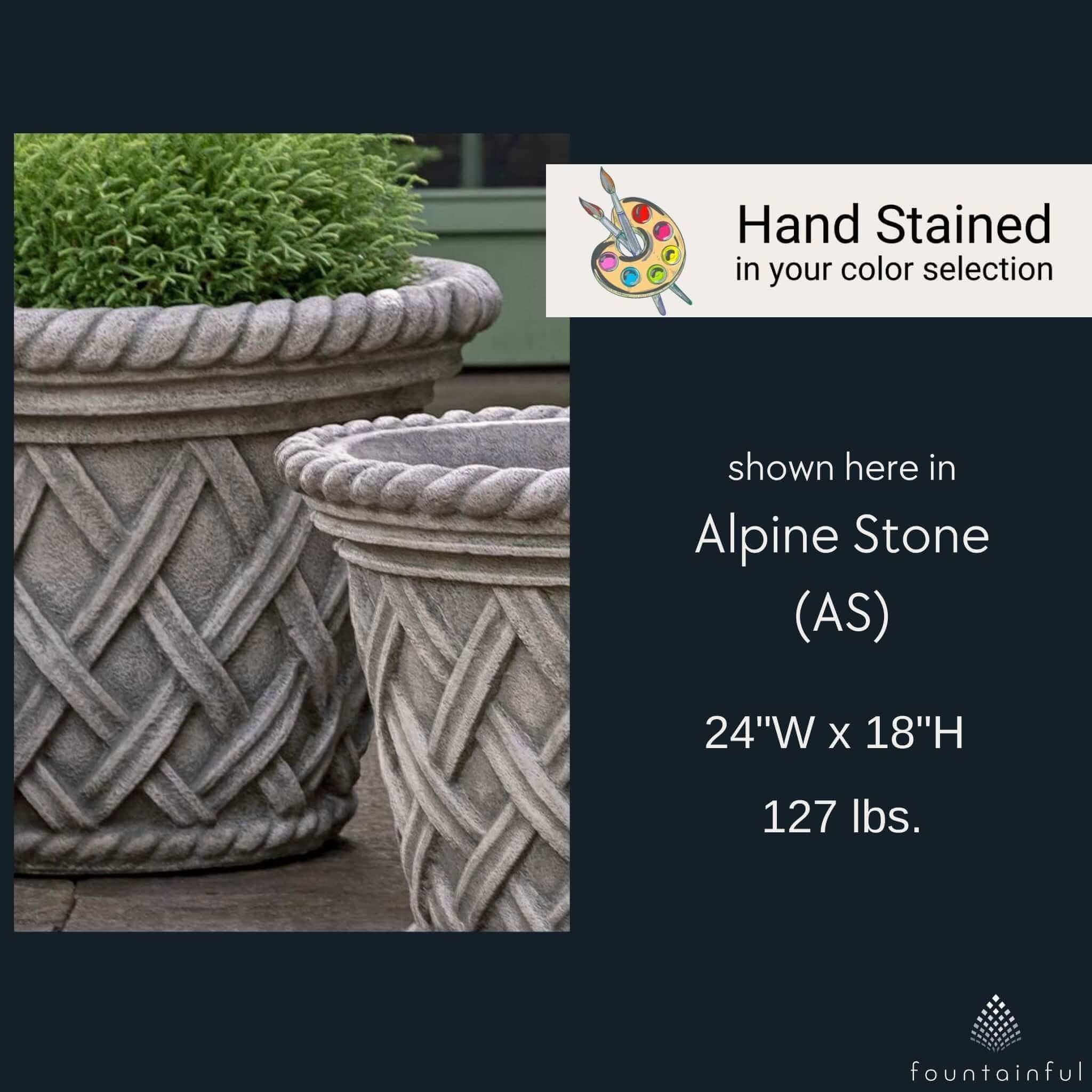 English Weave Large Concrete Planter - Campania #P134