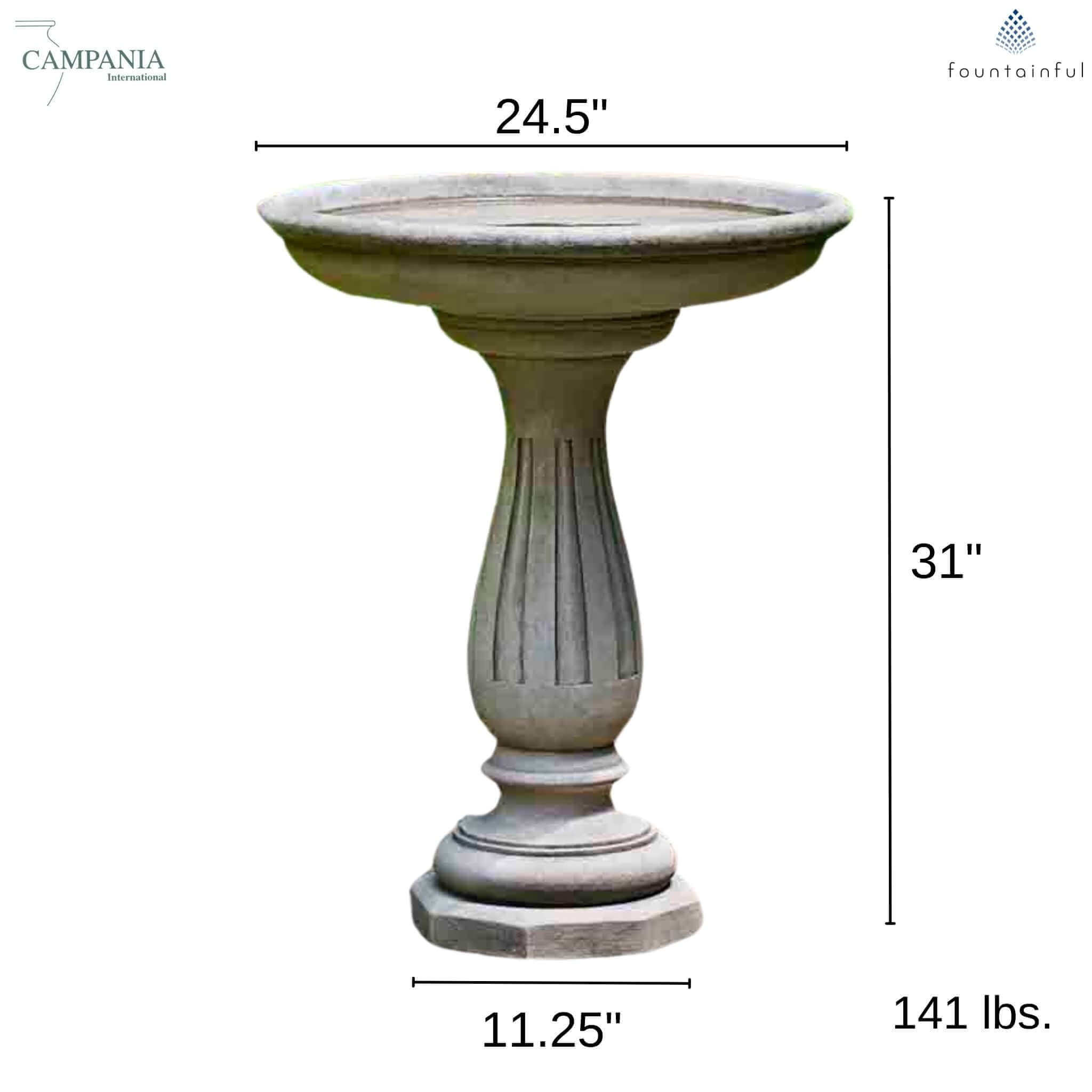 Wyndmoor Concrete Bird Bath - Campania #B156