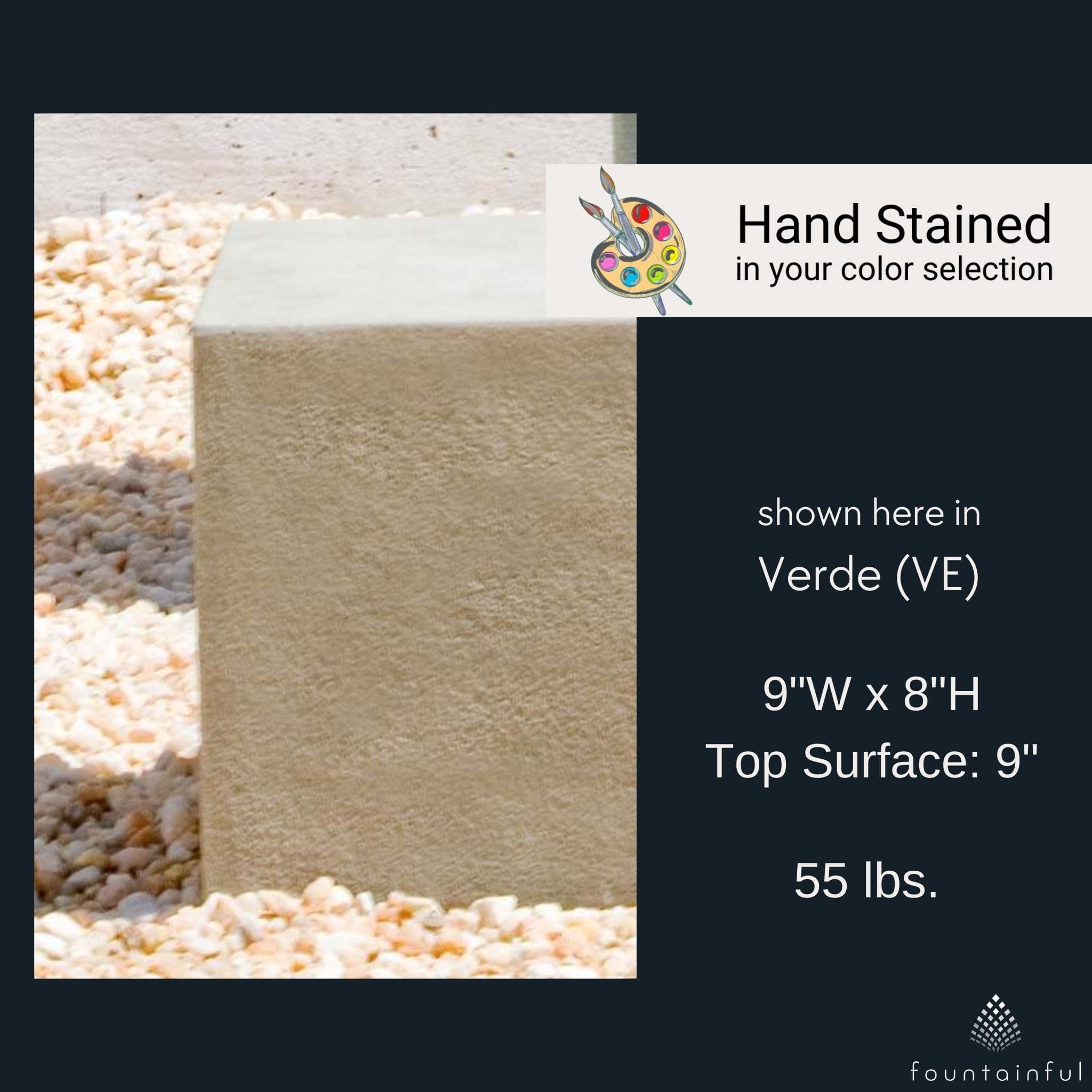 Short Square Textured Concrete Pedestal - Campania #PD171