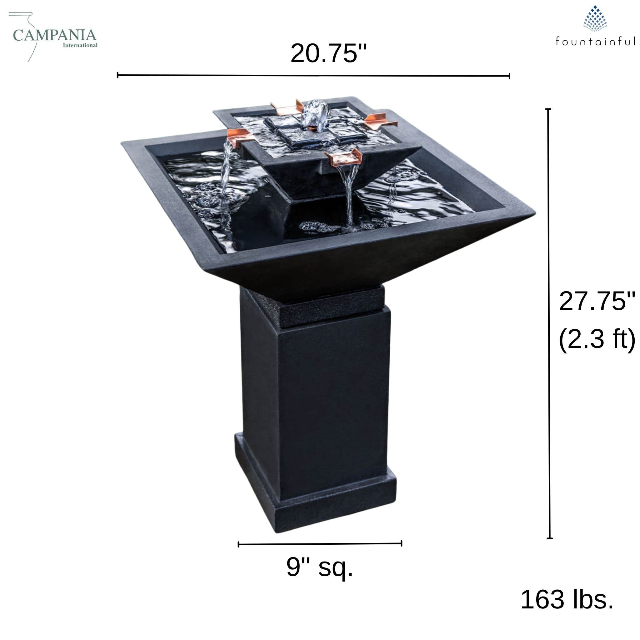 Square One Concrete Fountain - Campania #FT349