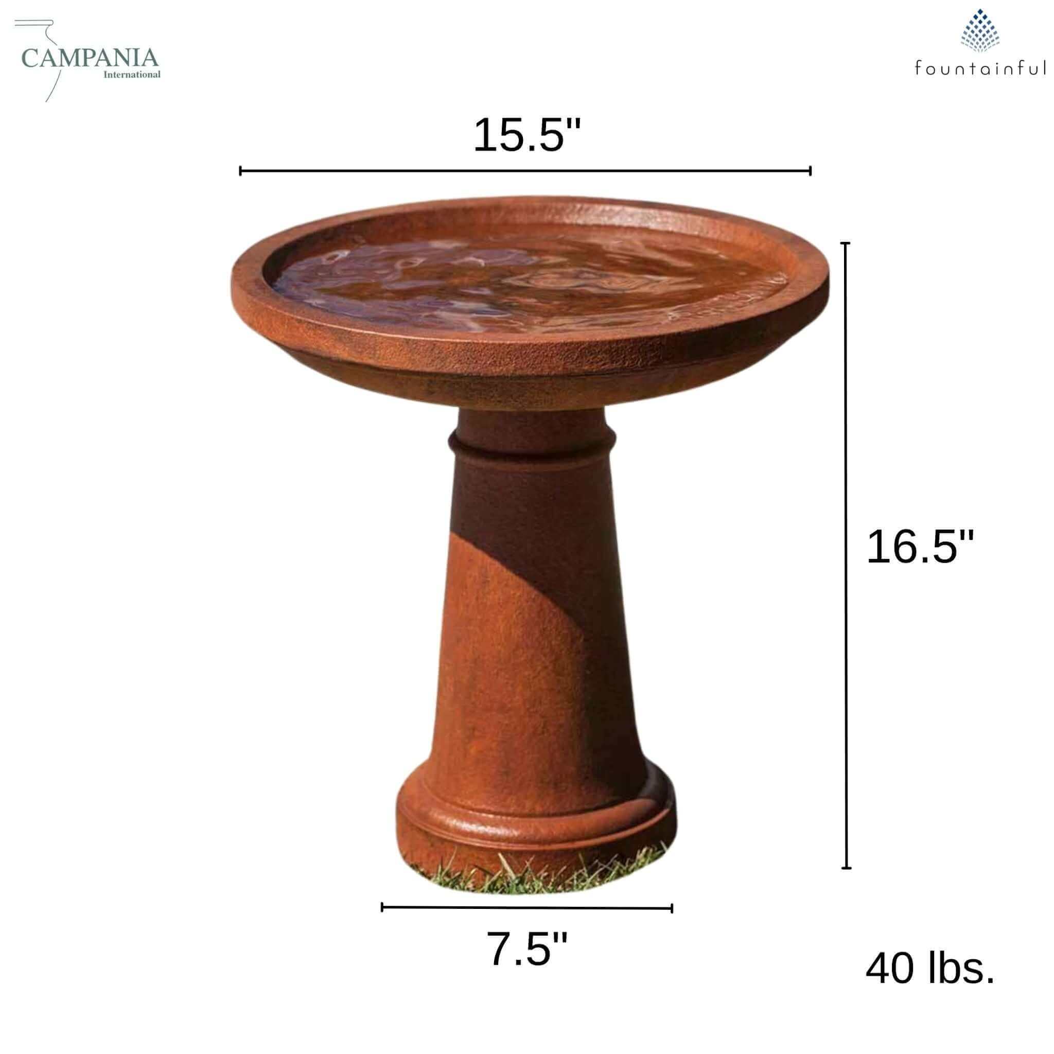 Sunbury Concrete Bird Bath - Campania #B182