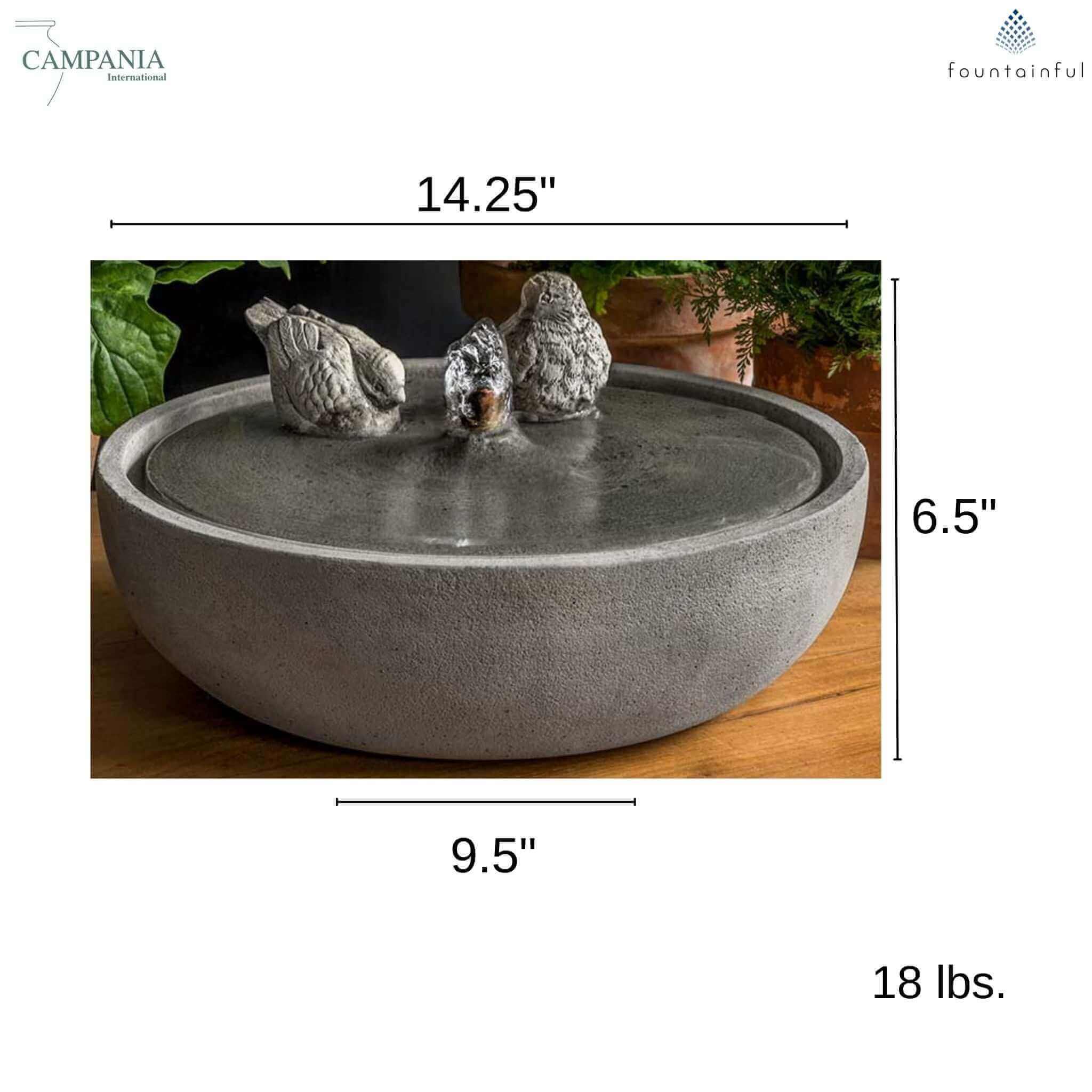Songbird Concrete Fountain - Campania #FT375