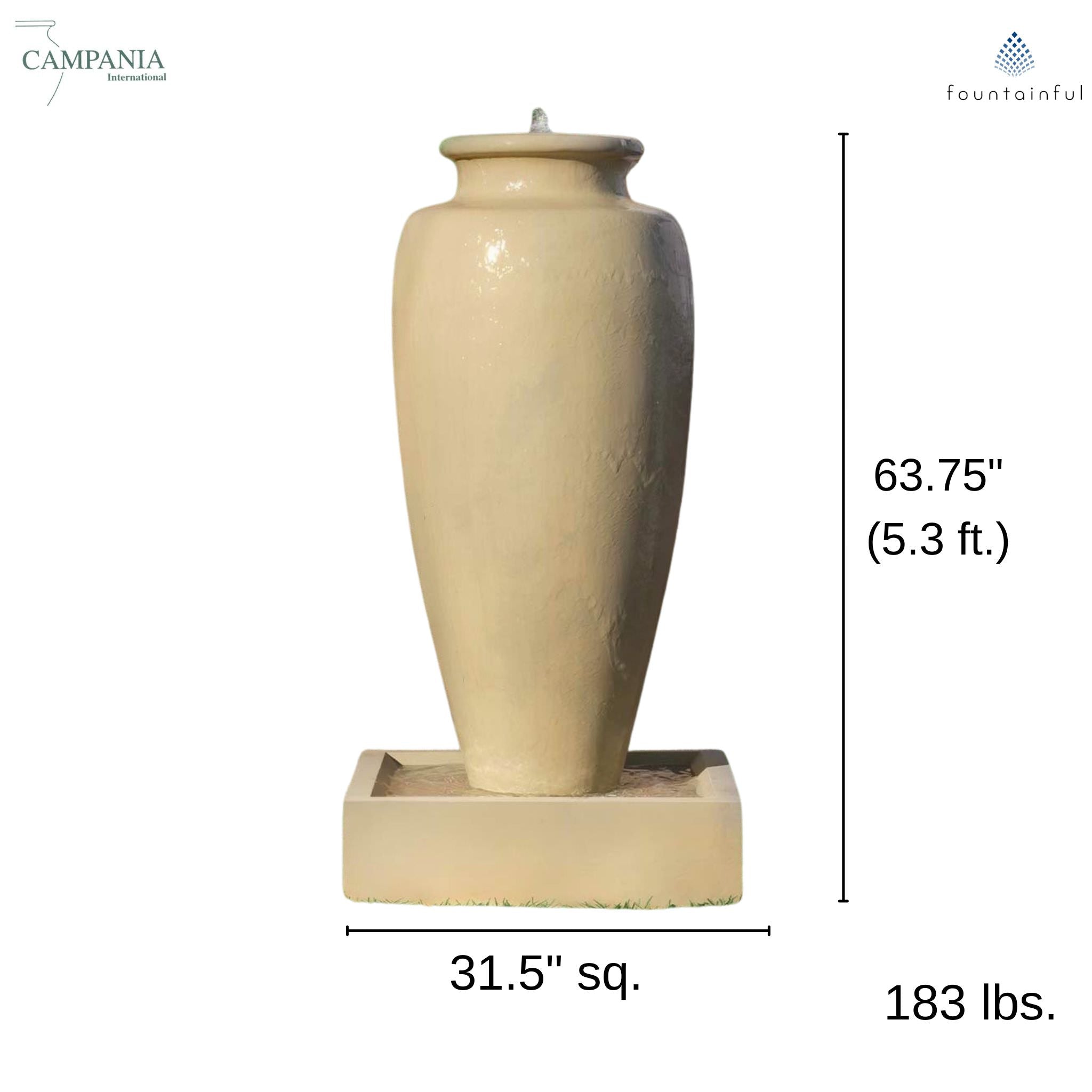 Bilbao 5-foot GFRC Vase Fountain - Campania #1111