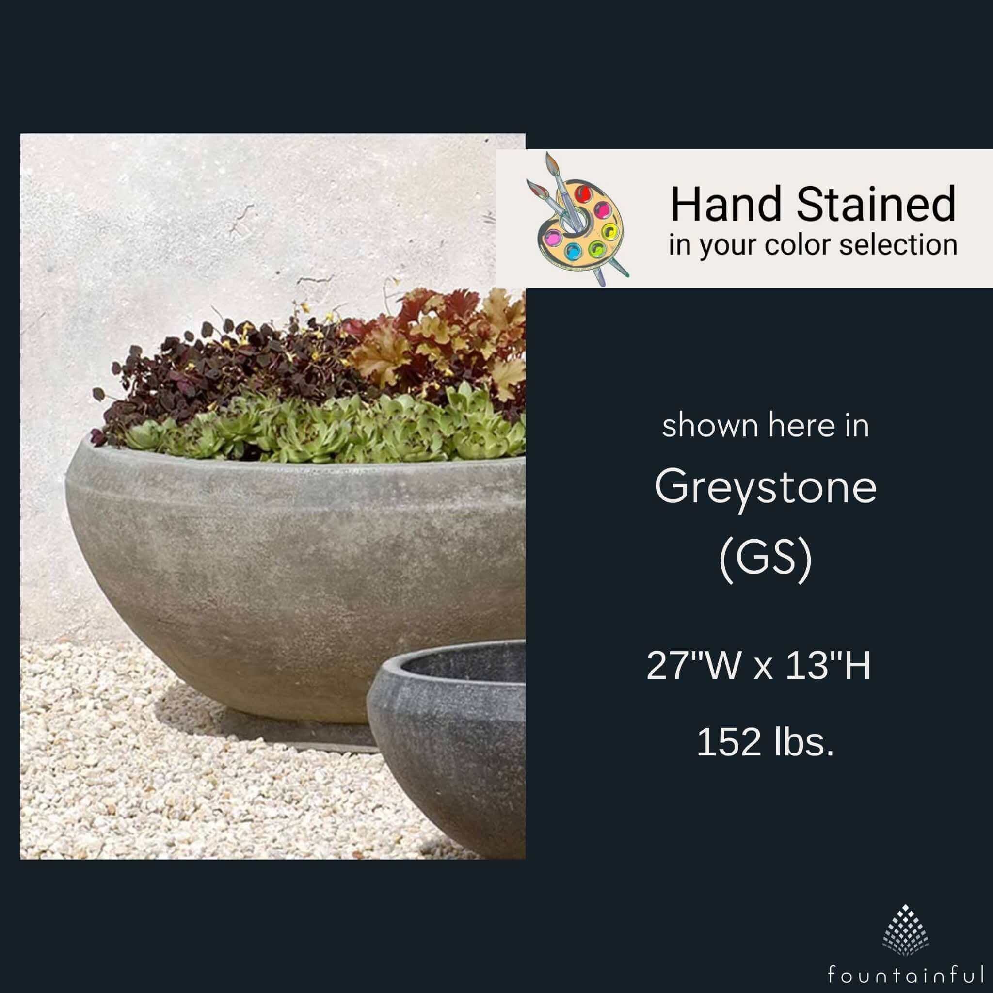 Giulia Large Concrete Bowl Planter - Campania #P407A